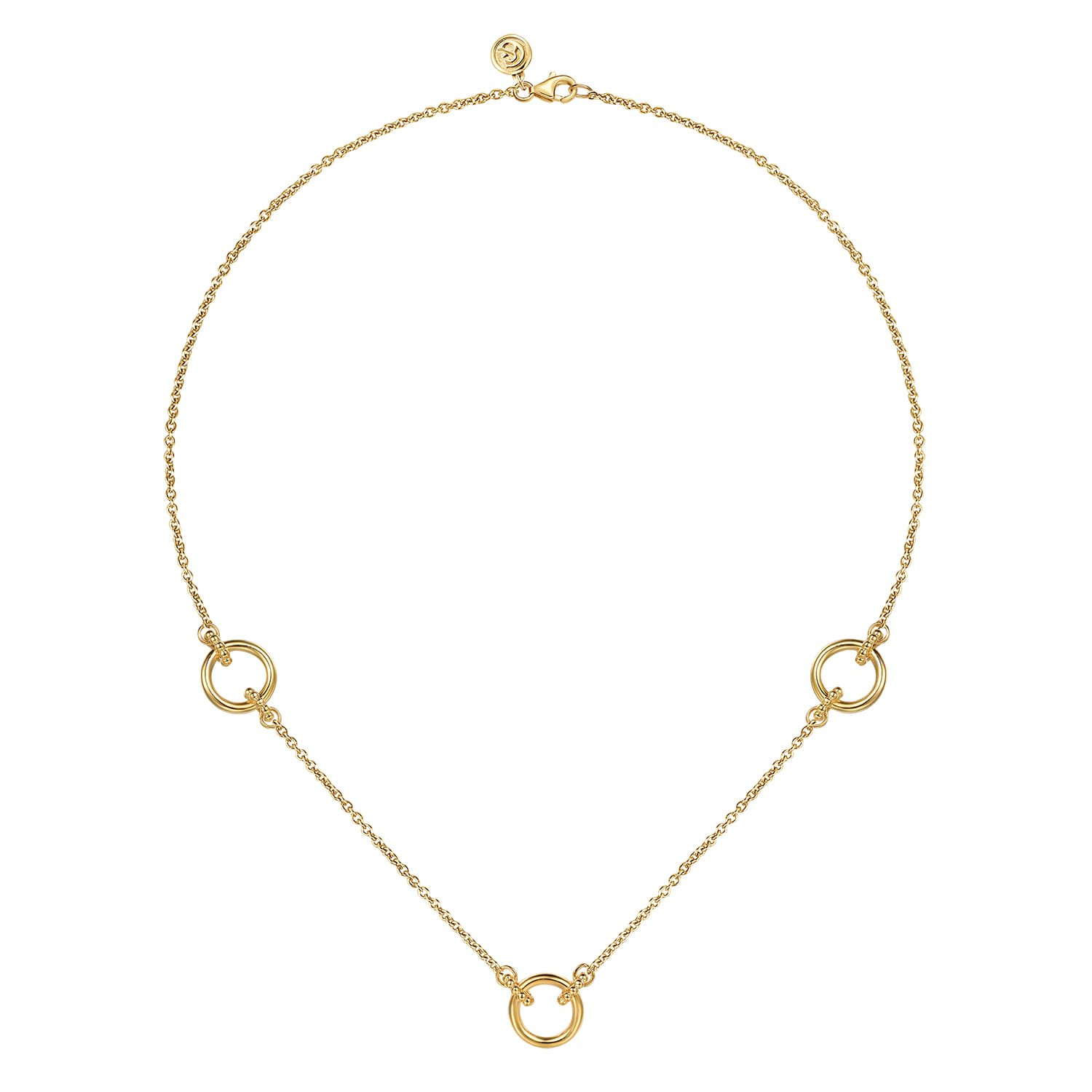 Bujukan Link Chain Station Necklace in 14K Yellow Gold, photograph 2