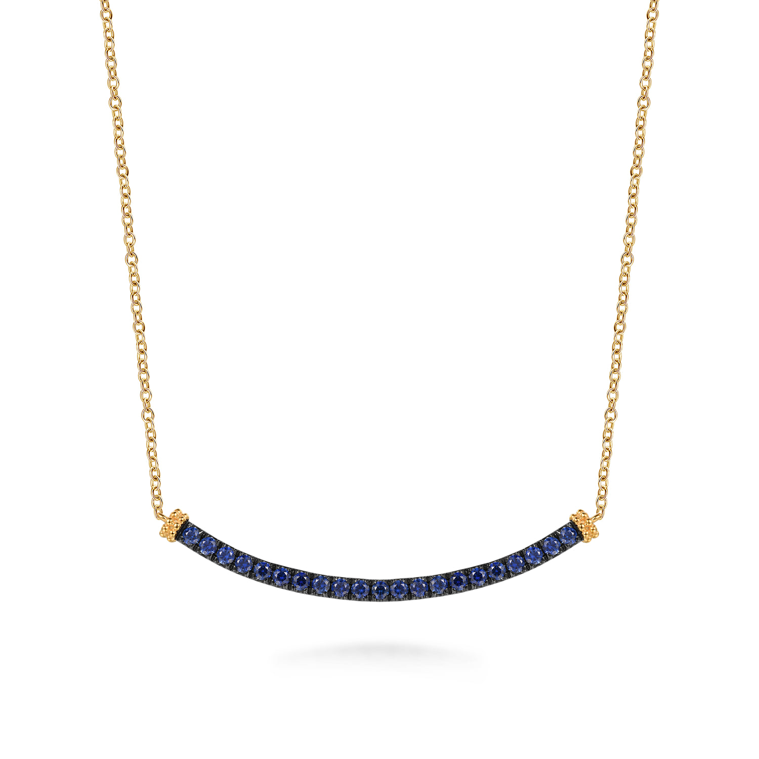 Bujukan and Blue Sapphire Bar Necklace