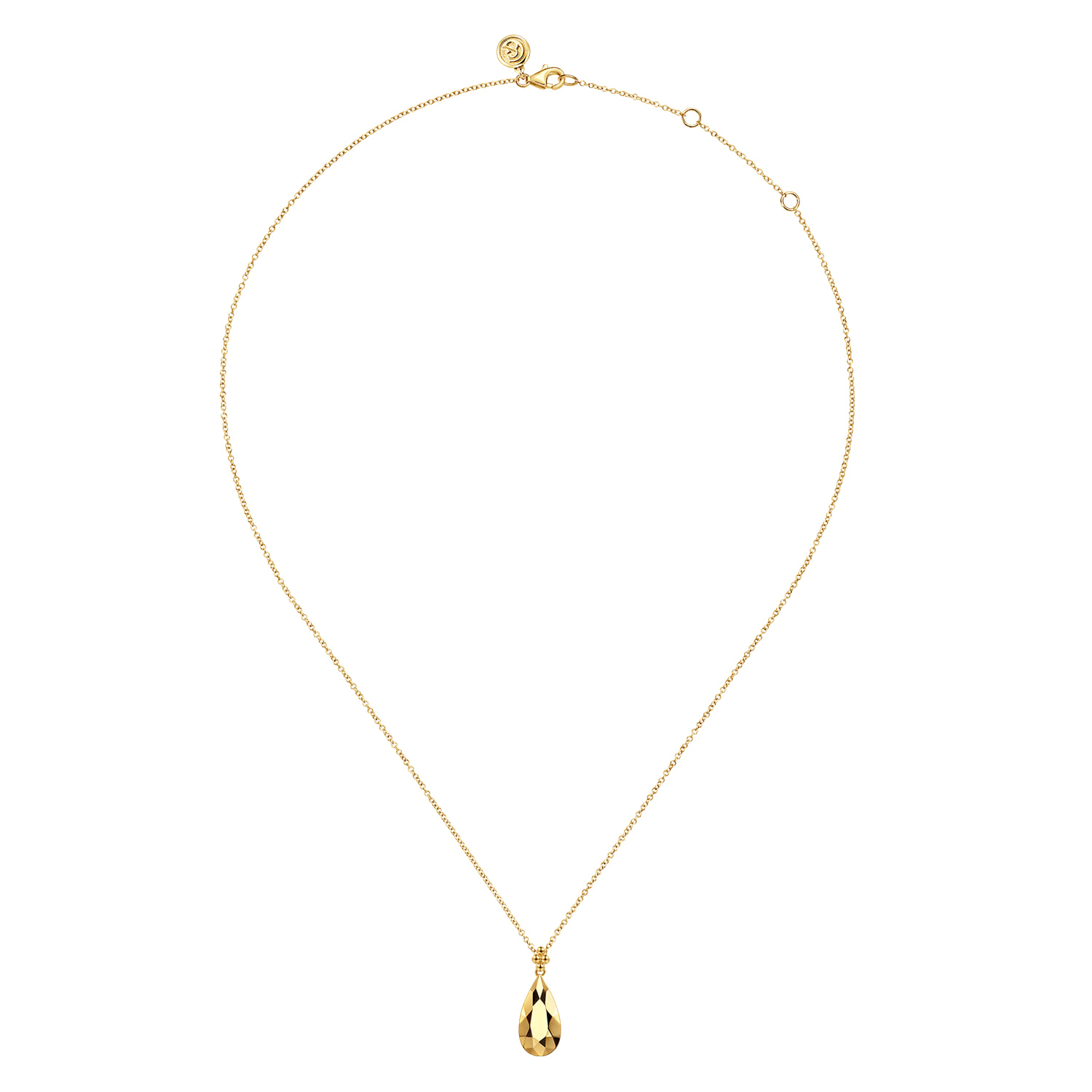 Pendant Necklace Teardrop Bujukan in 14K Yellow Gold, photograph 2