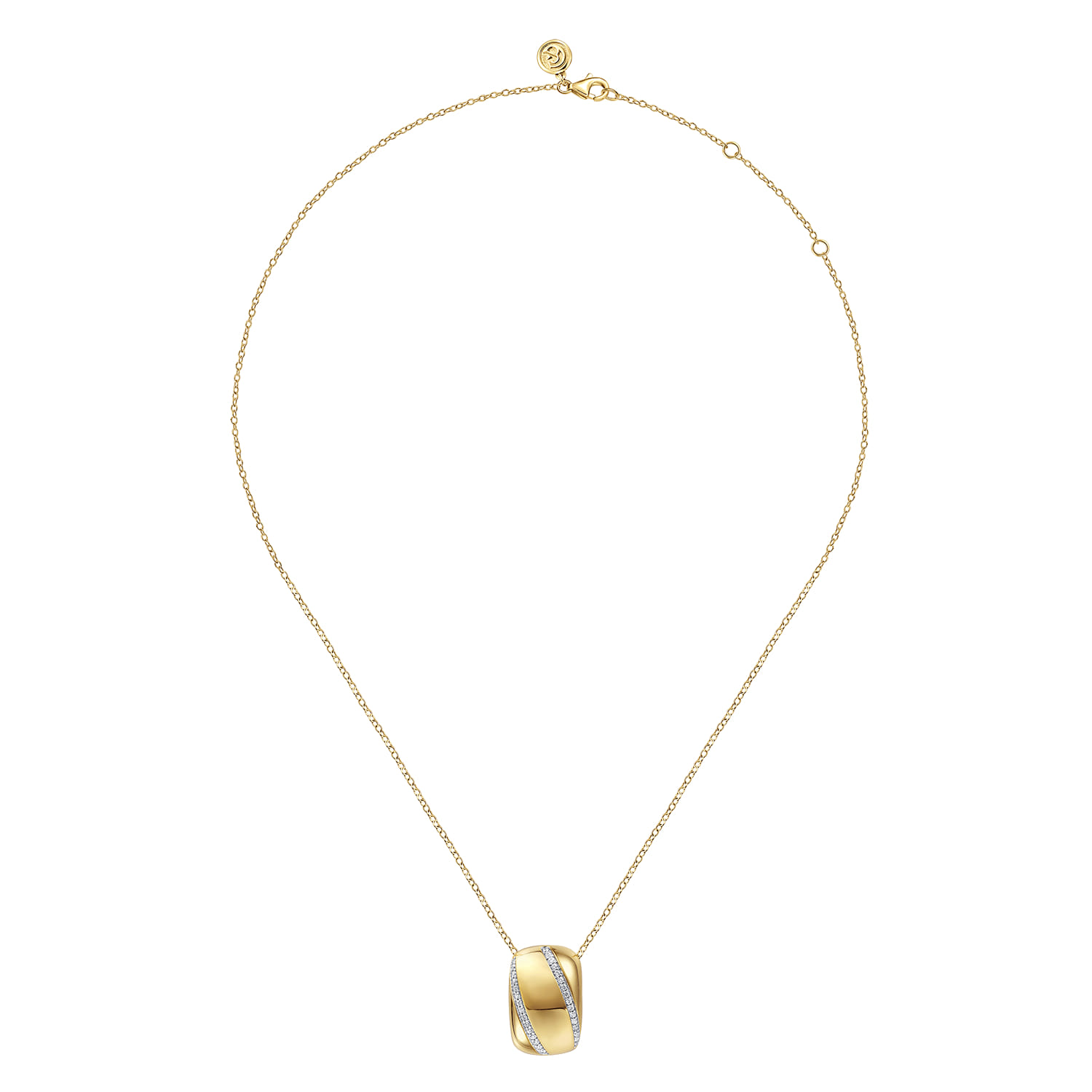 Diamond Pendant Necklace in 14K Yellow Gold, photograph 2