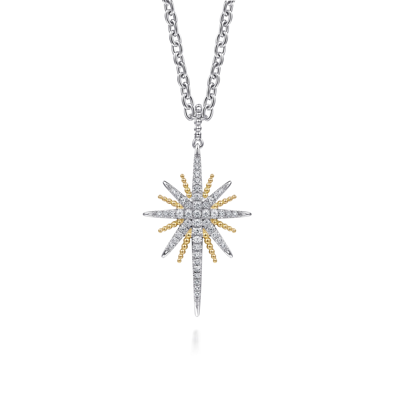 and Bujukan White Sapphire Starburst Pendant Necklace