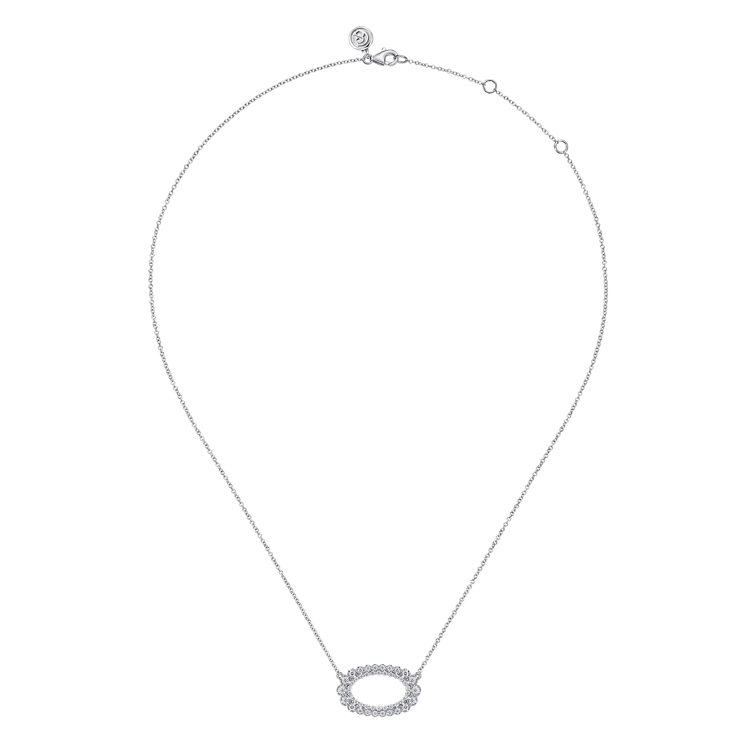 Diamond Pendant Necklace in 14K White Gold, photograph 2