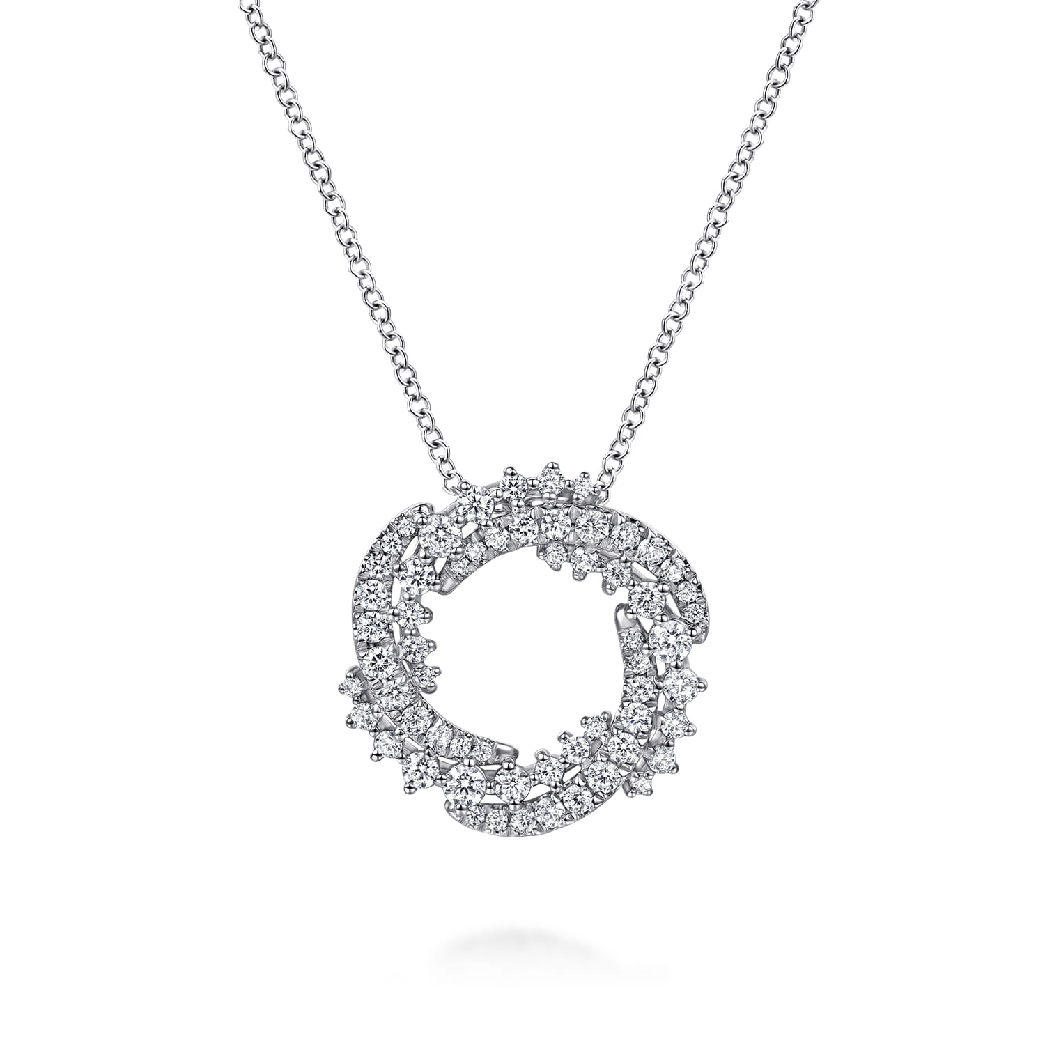 Diamond Swirl Pendant Necklace