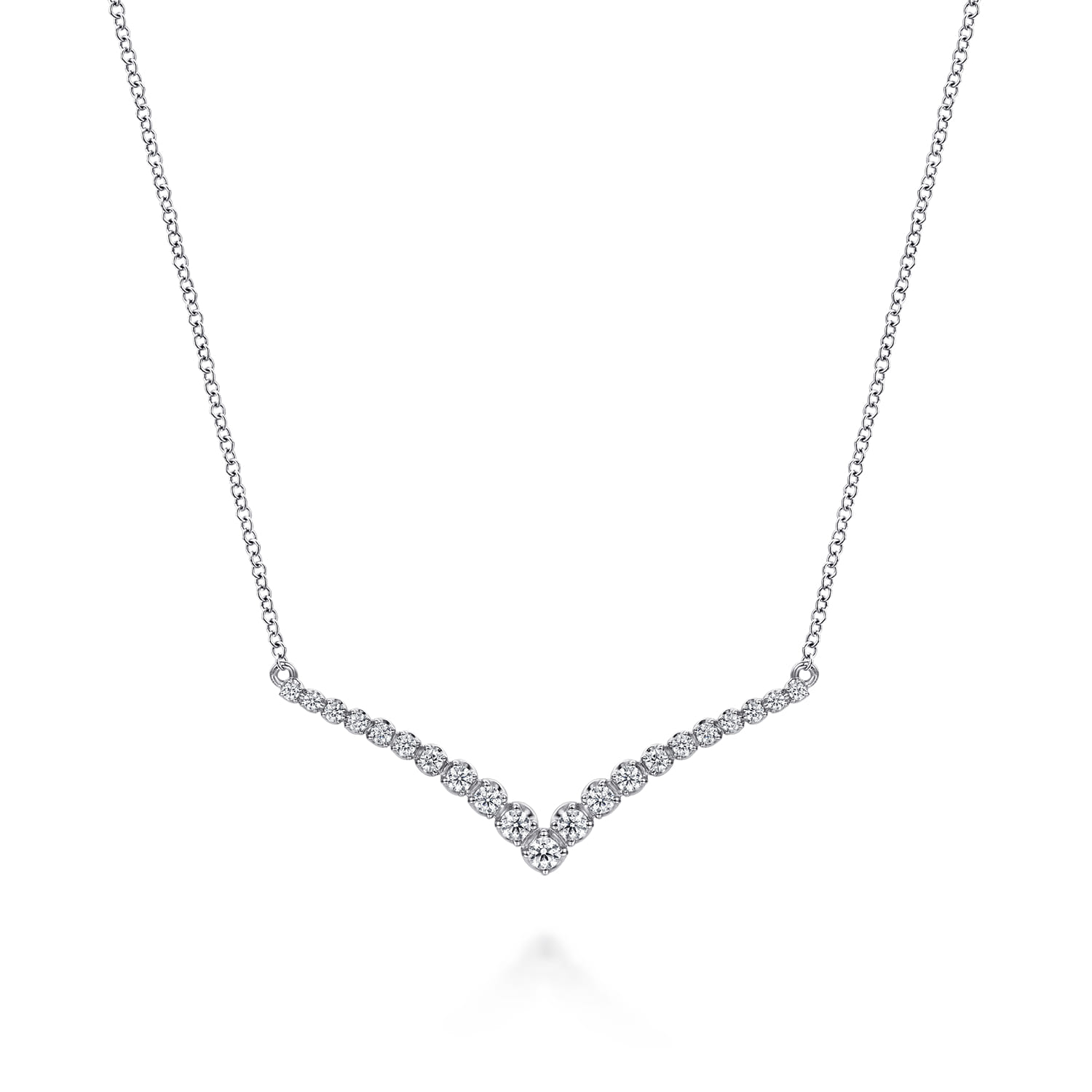 Diamond Chevron Bar Necklace