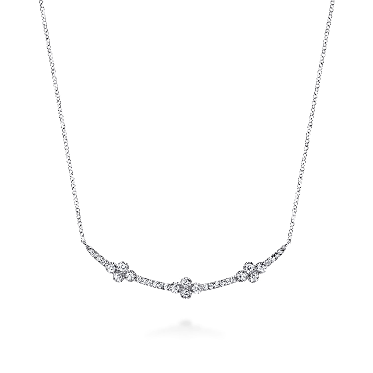 Diamond Clover Bar Necklace