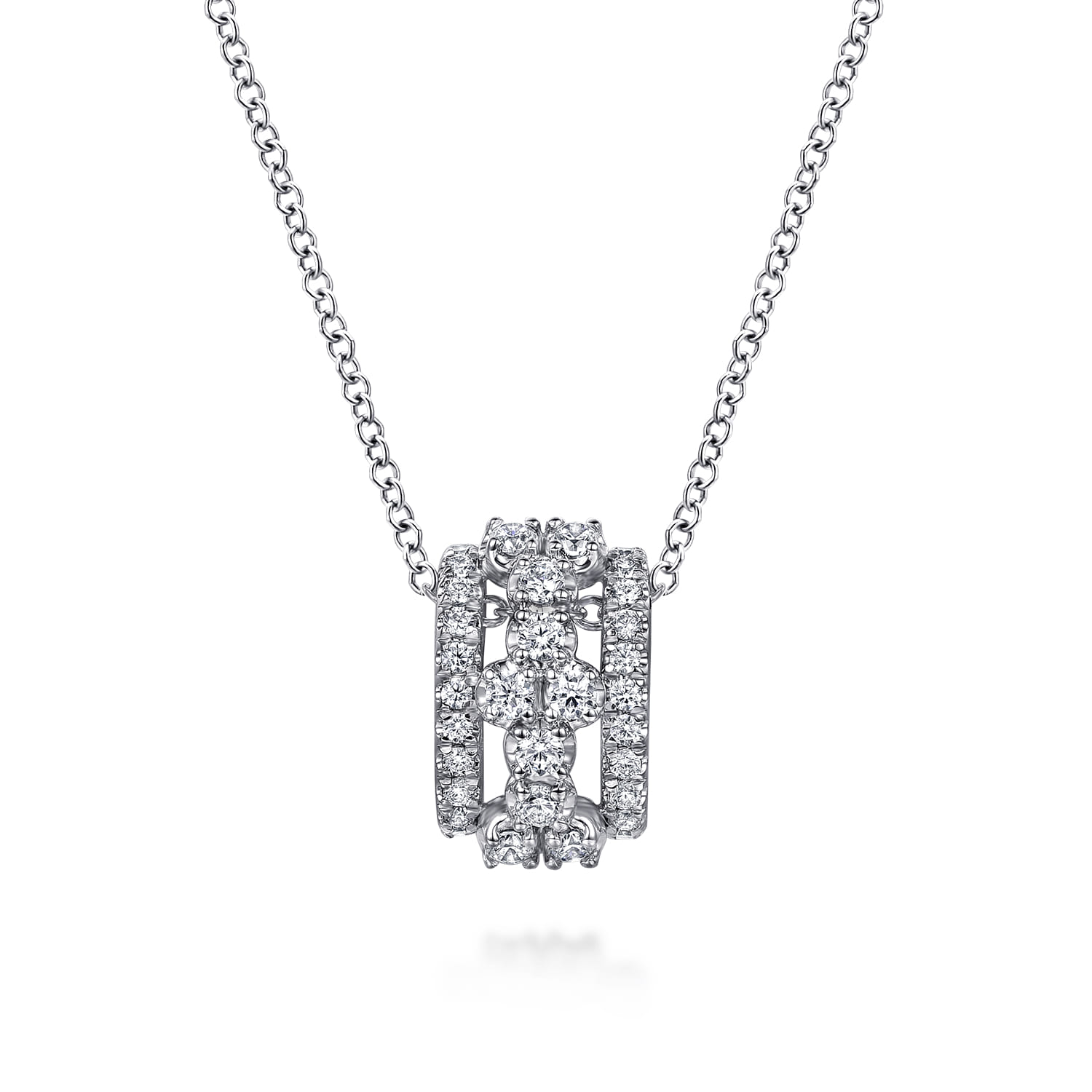 Diamond Clover Pendant Necklace in 14K White Gold
