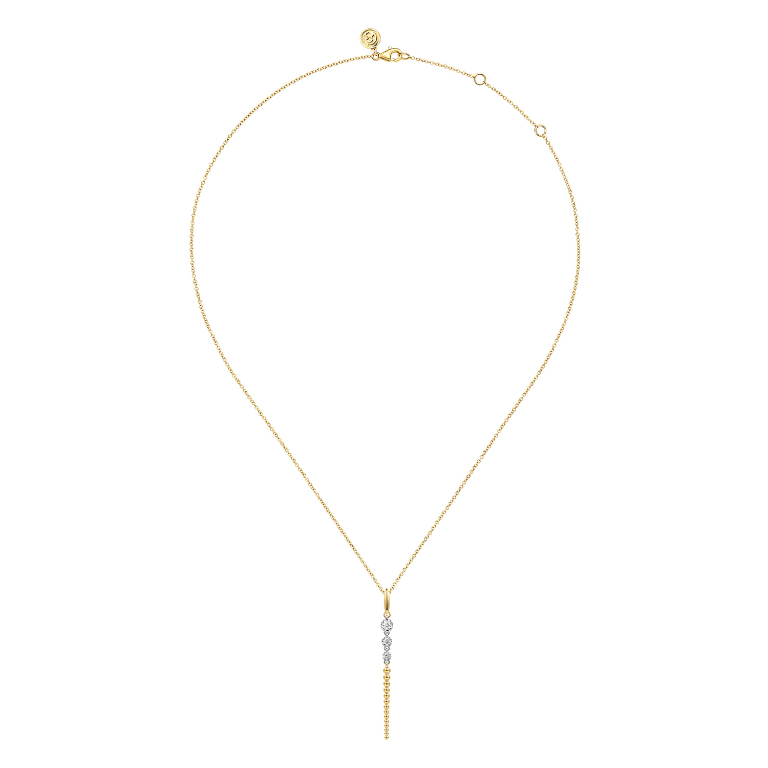 Bujukan and Diamond Drop Necklace in 14K White/Yellow Gold, photograph 2