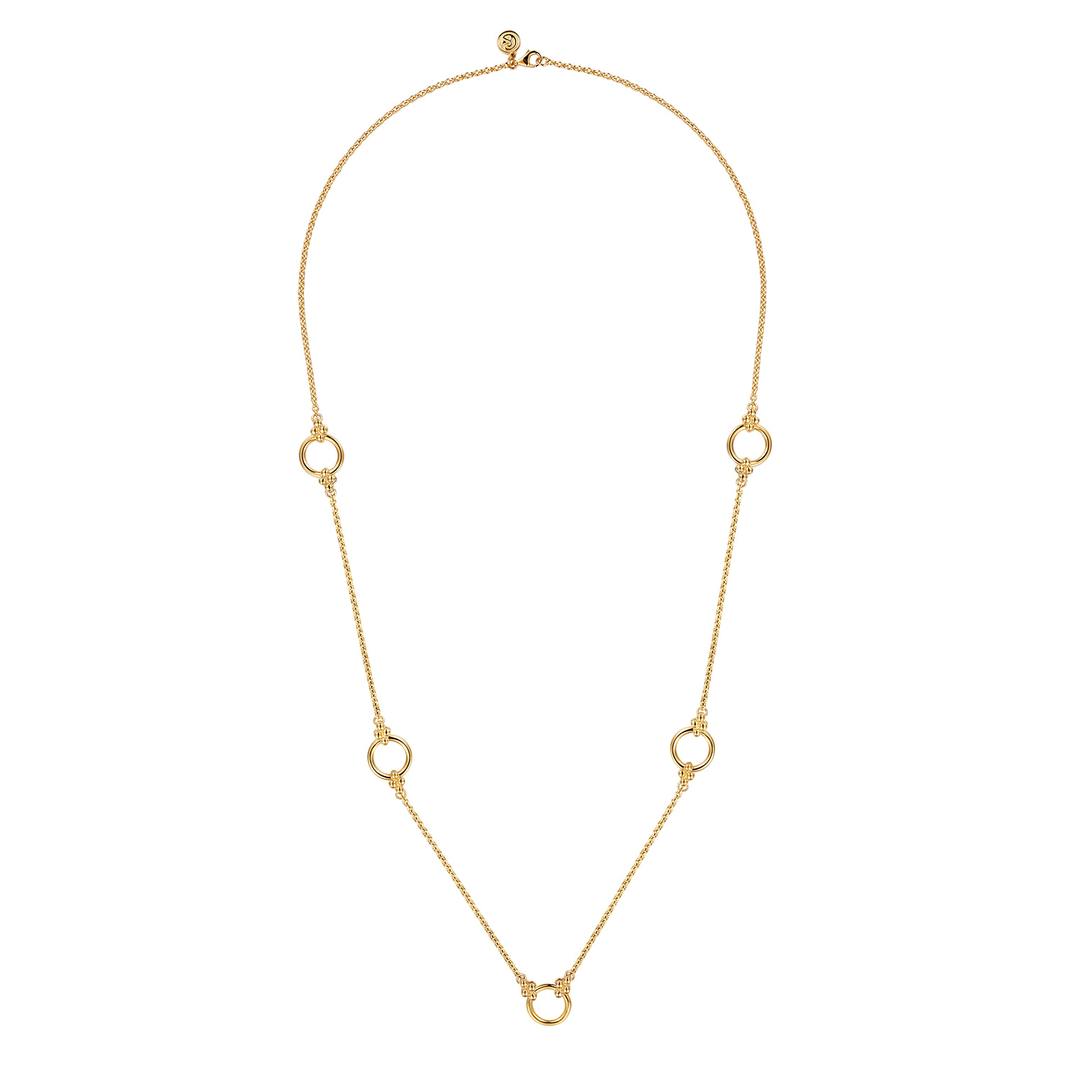 Bujukan Clover Link Chain Station Necklace in 14K Yellow Gold, photograph 2
