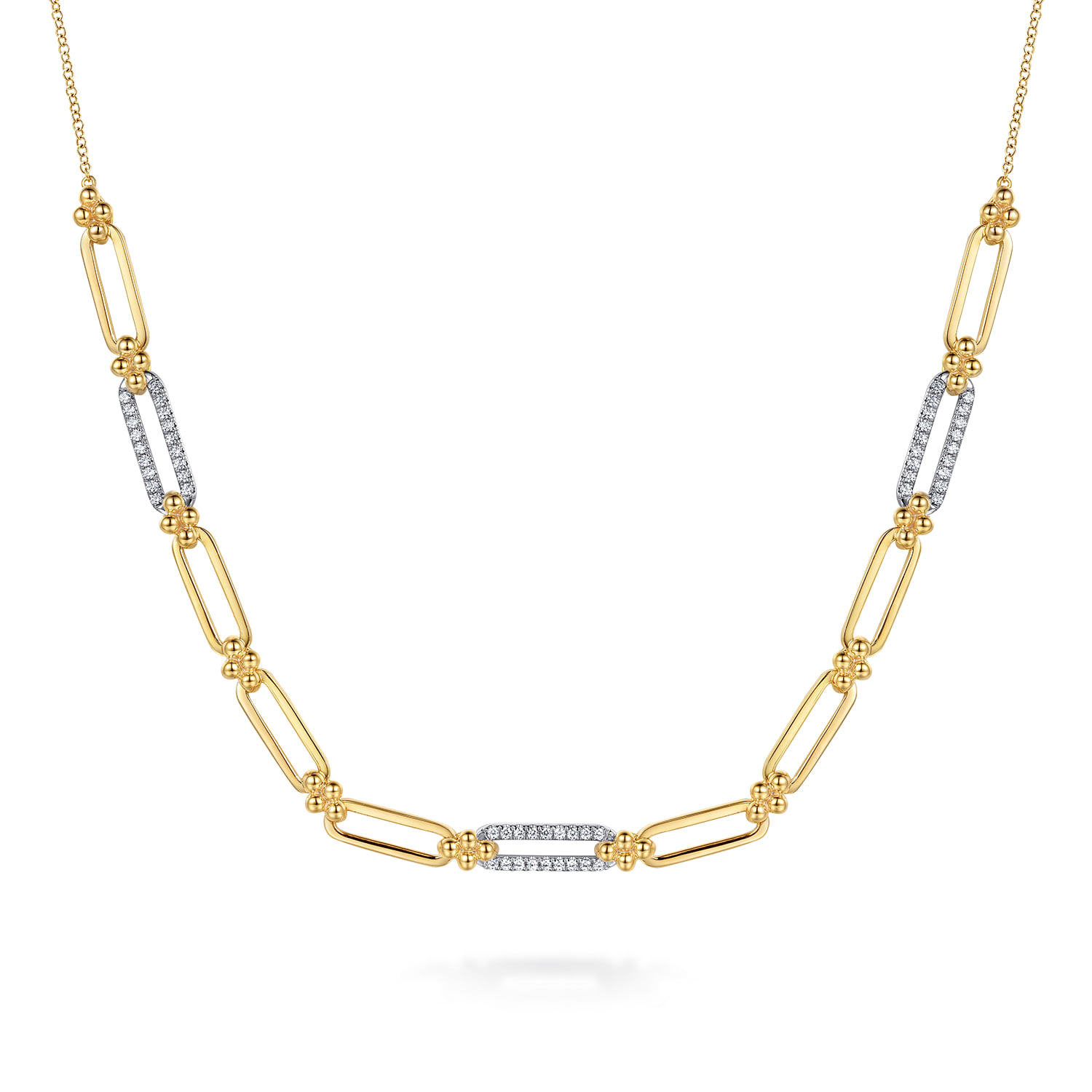 Bujukan and Diamond Link Bar Necklace