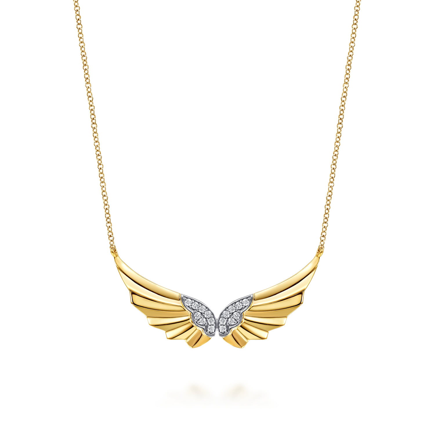Diamond Angel Wing Bar Necklace