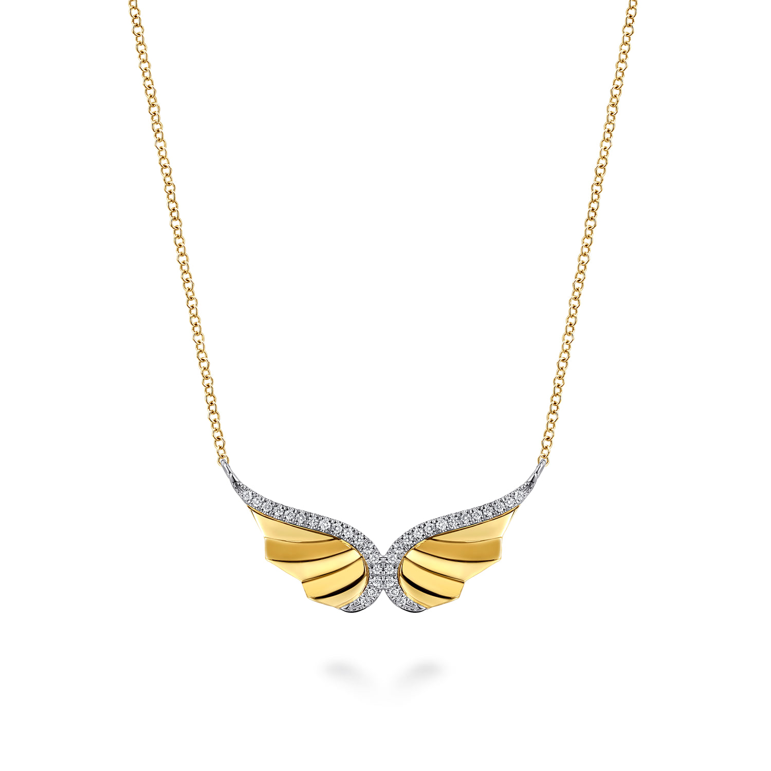 Diamond Angel Wing Pendant Necklace