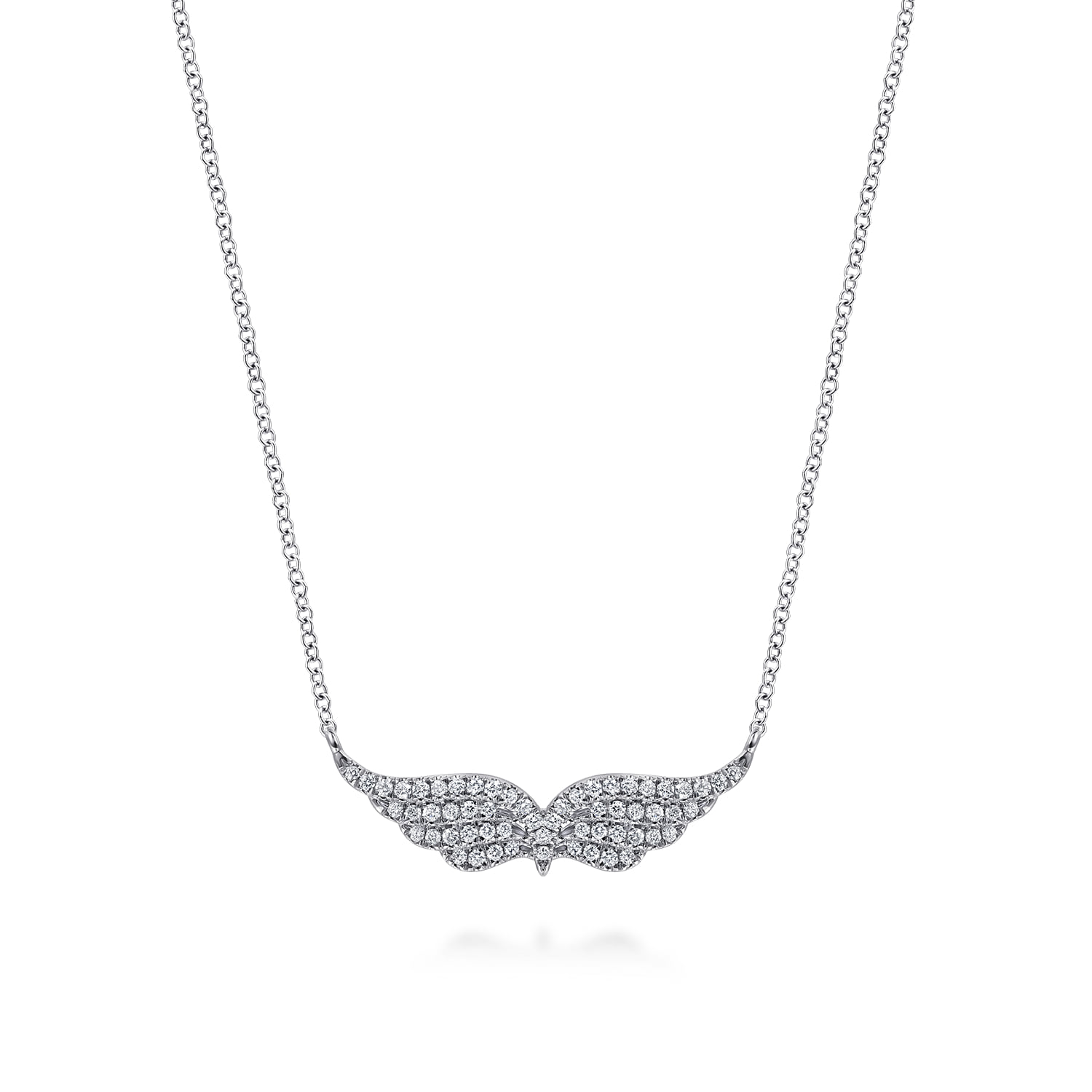 Diamond Angel Wing Bar Necklace