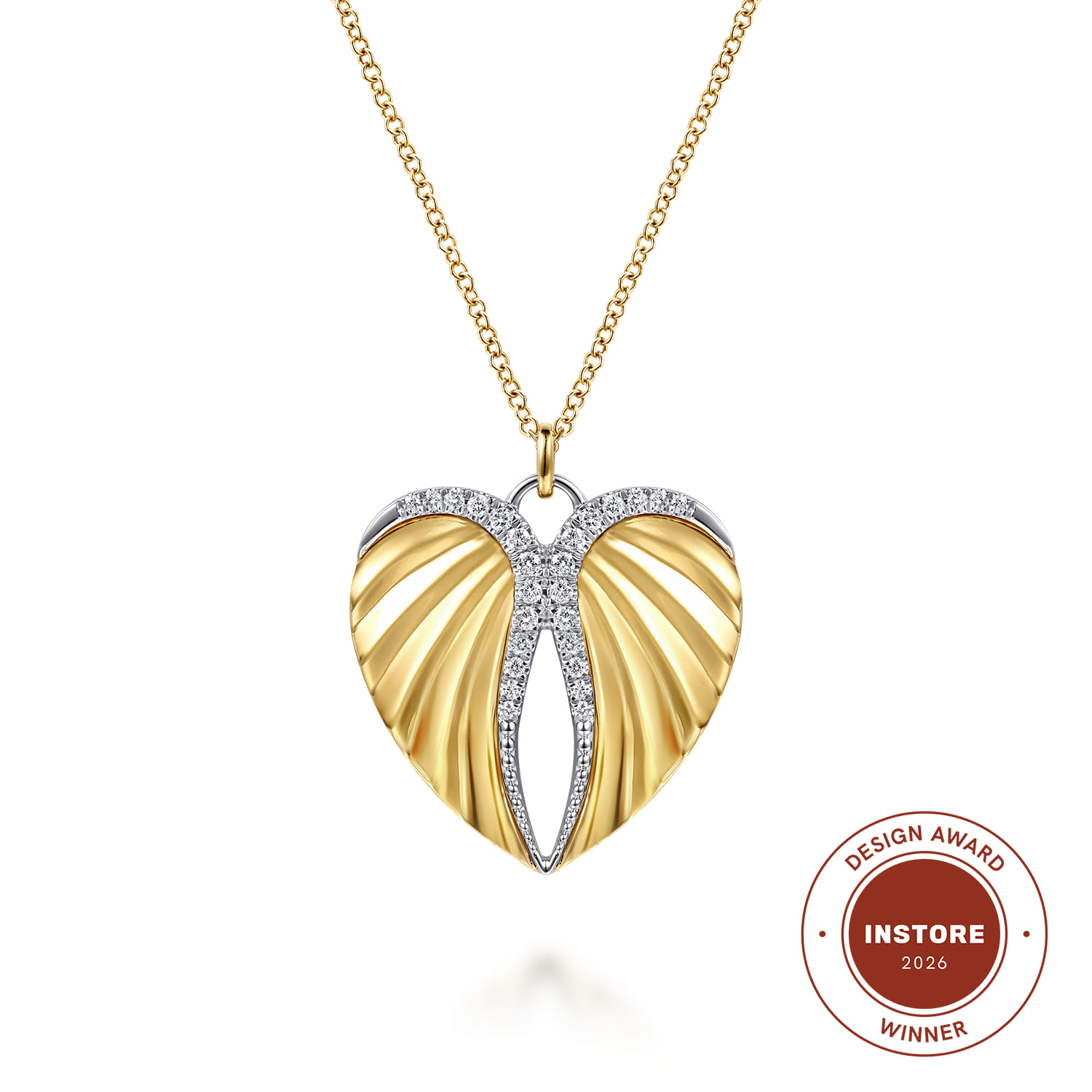 Diamond Angel Wing Pendant Necklace
