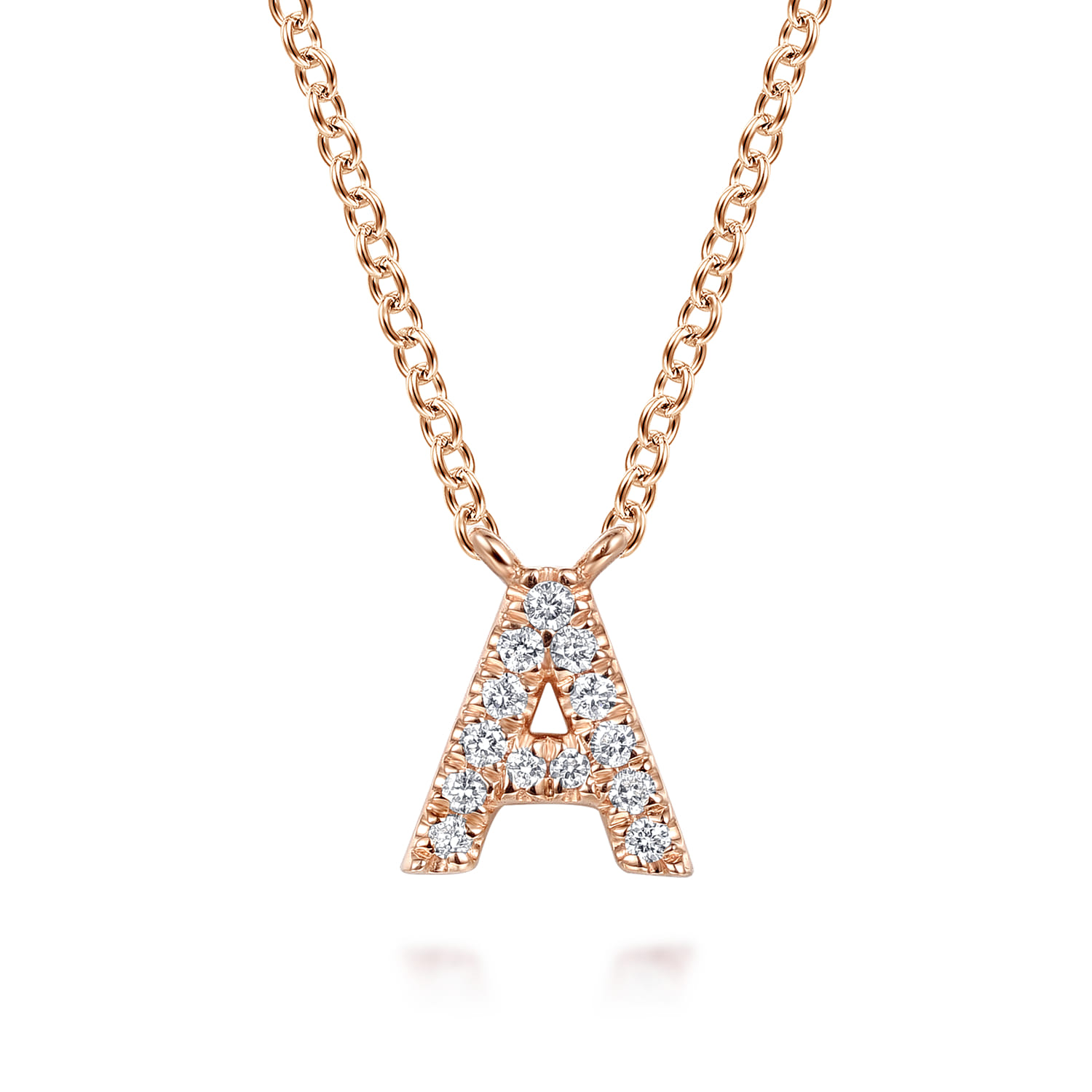 Diamond A Initial Pendant Necklace