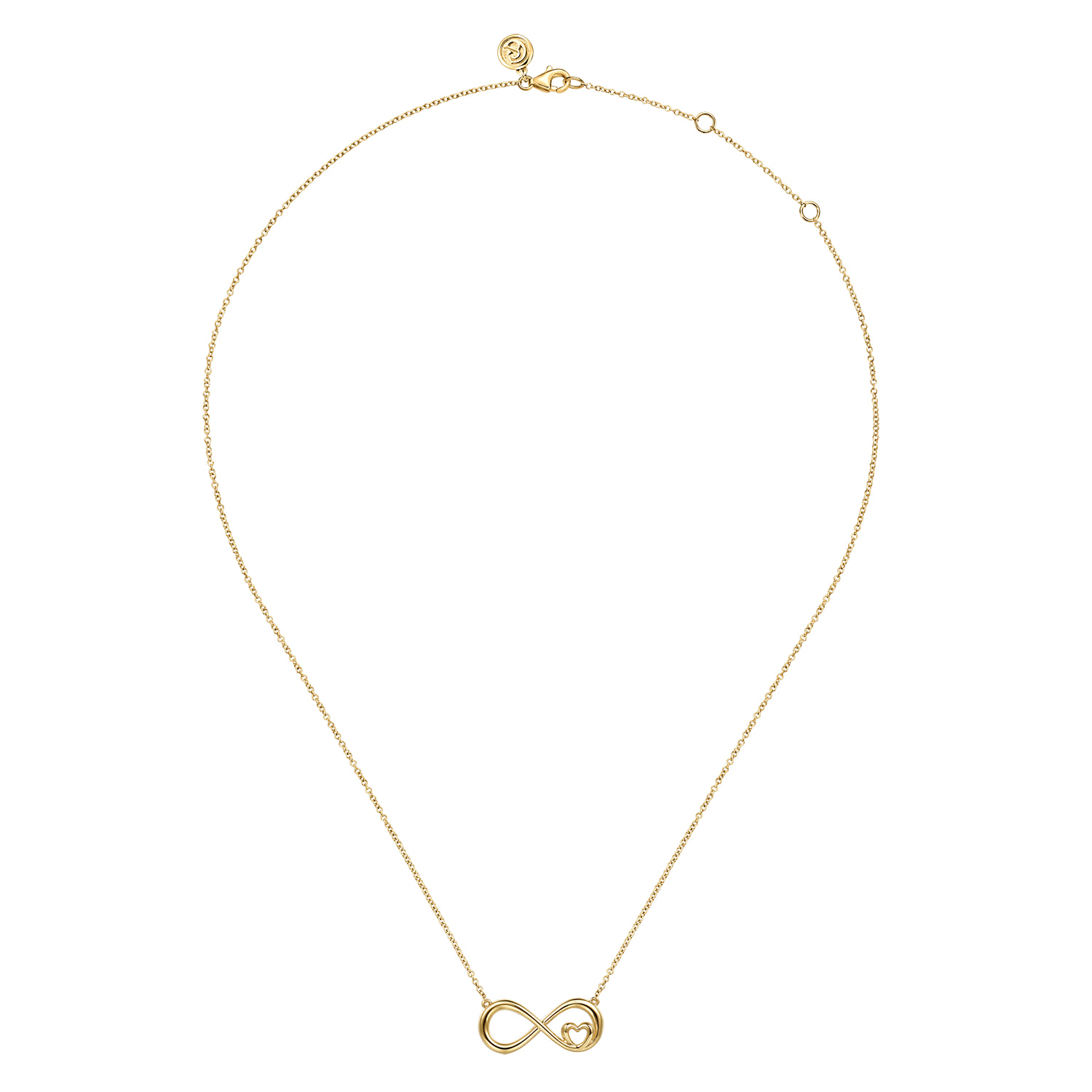 Infinity Necklace in 14K Yellow Gold, photograph 2