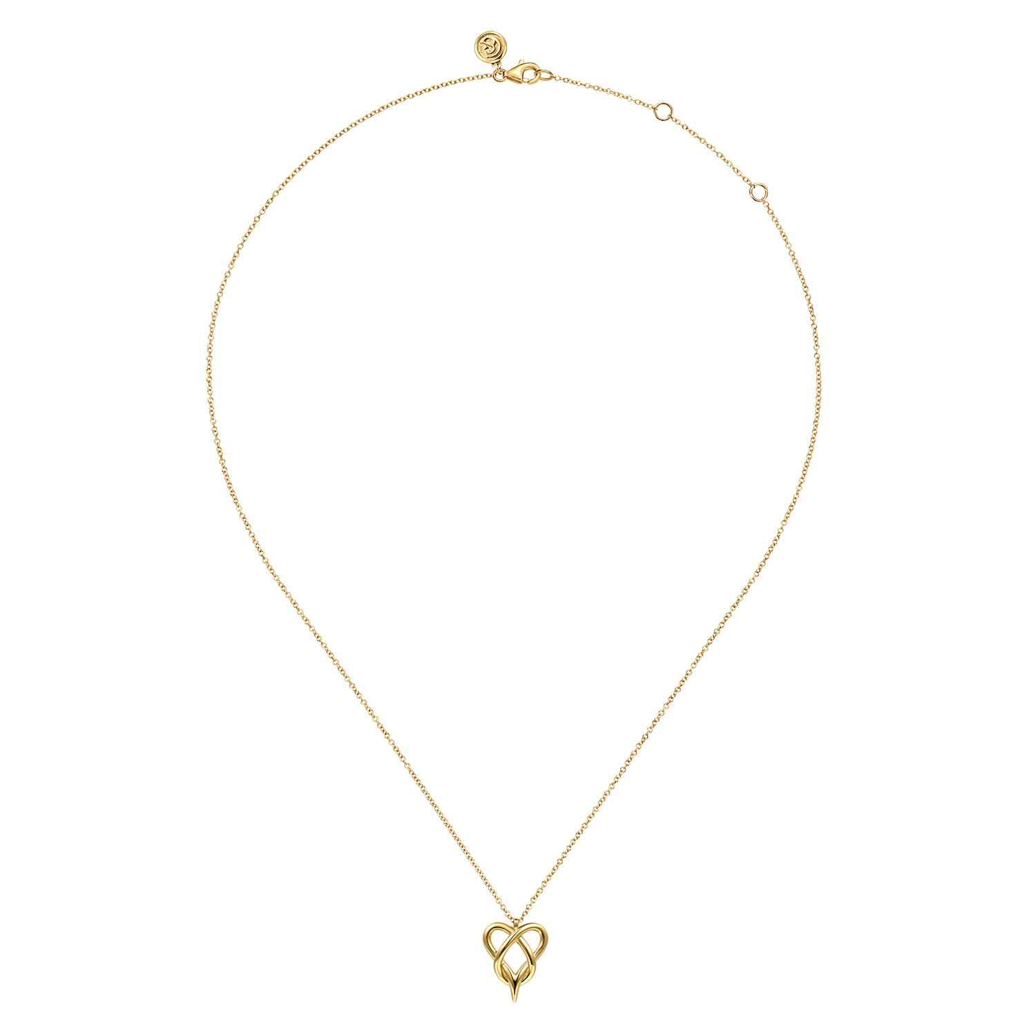 Infinity Pendant Necklace in 14K Yellow Gold, photograph 2