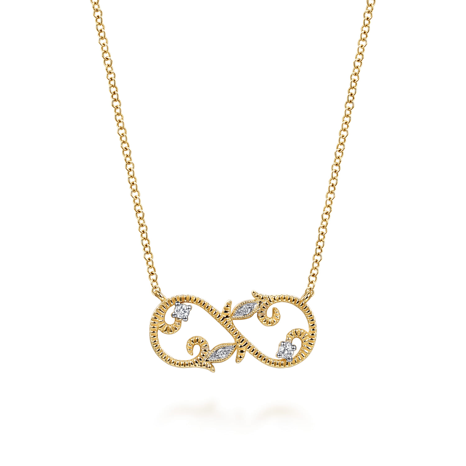 Diamond Infinity Floral Necklace