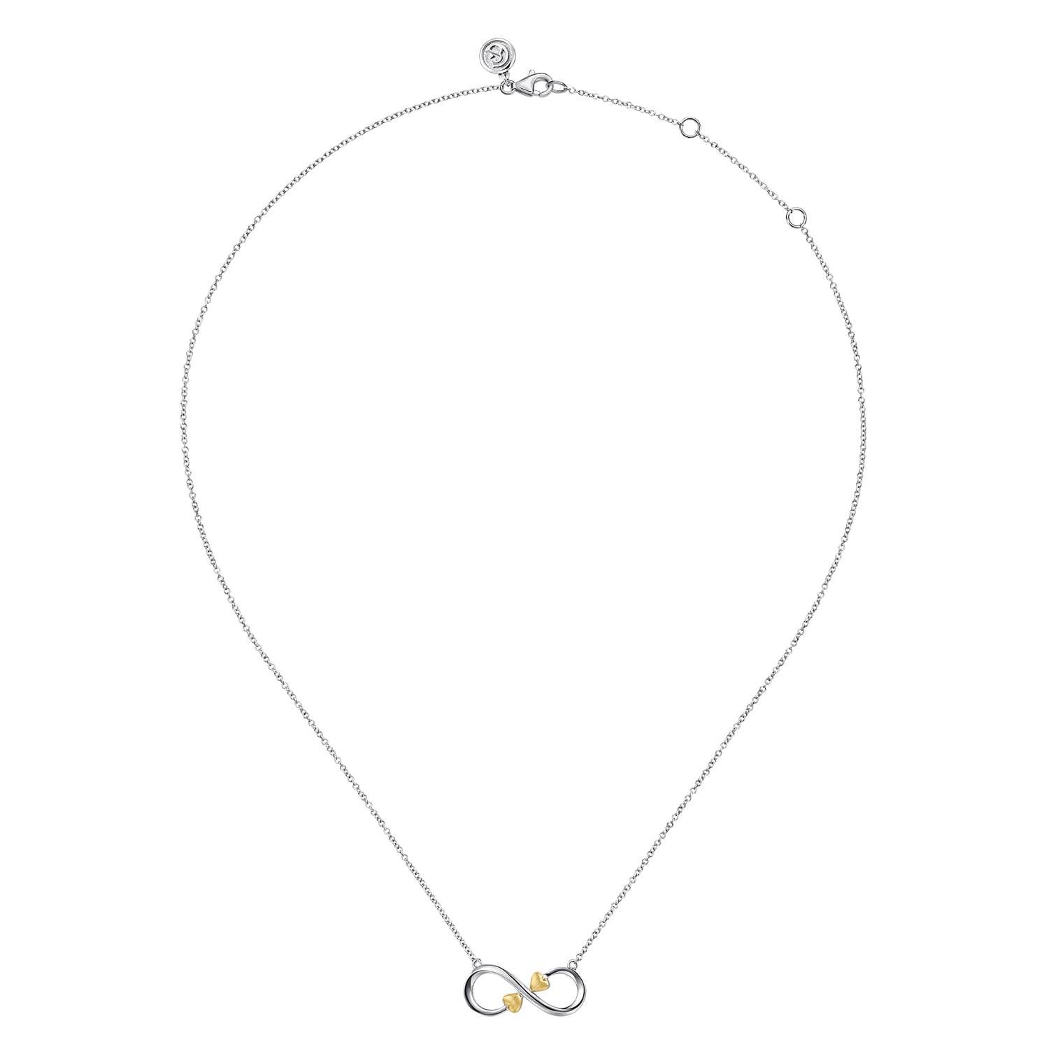 and Infinity Pendant Necklace in 14K Yellow Gold, photograph 2
