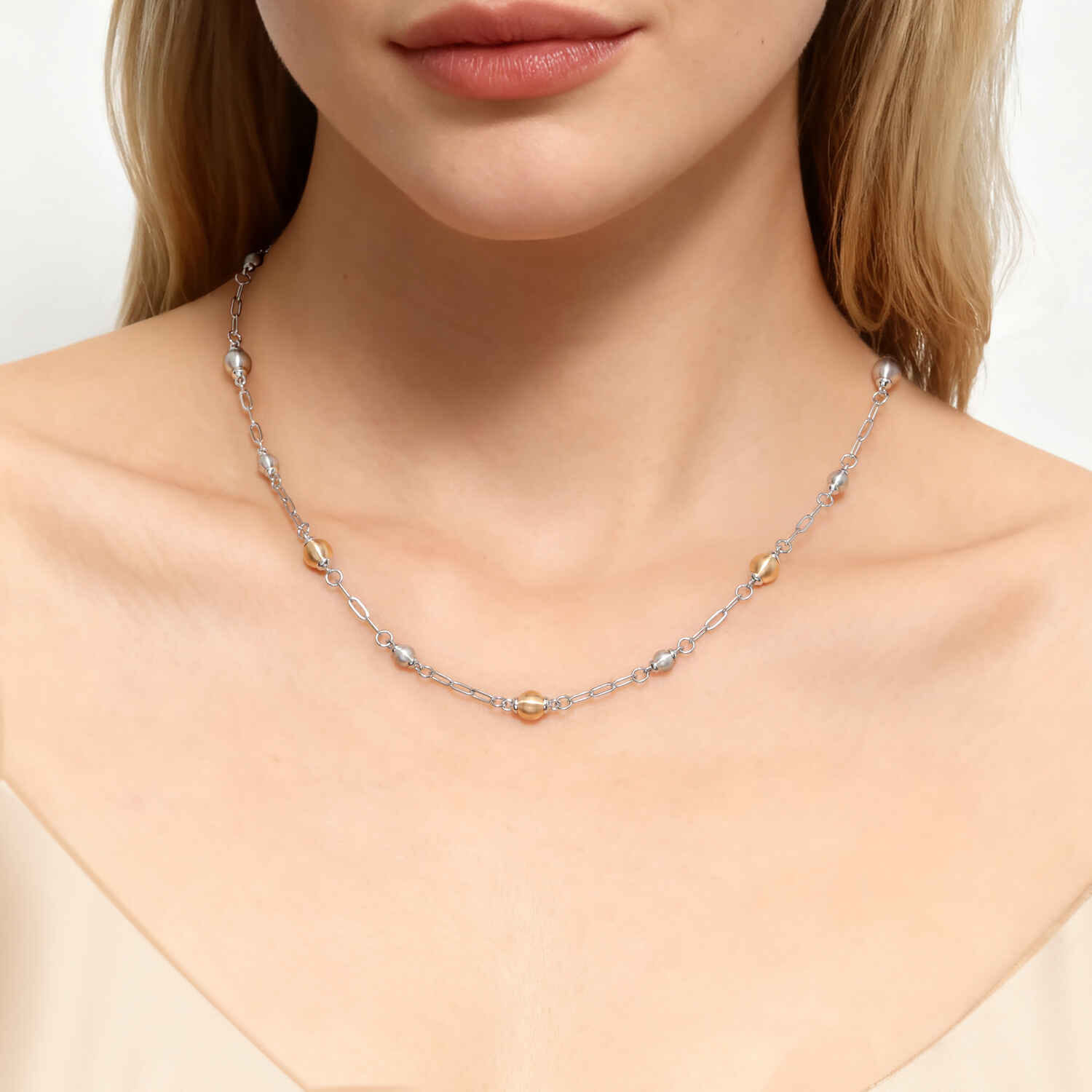 and Bujukan Beads Station Necklace in 14K Yellow Gold, photograph 3