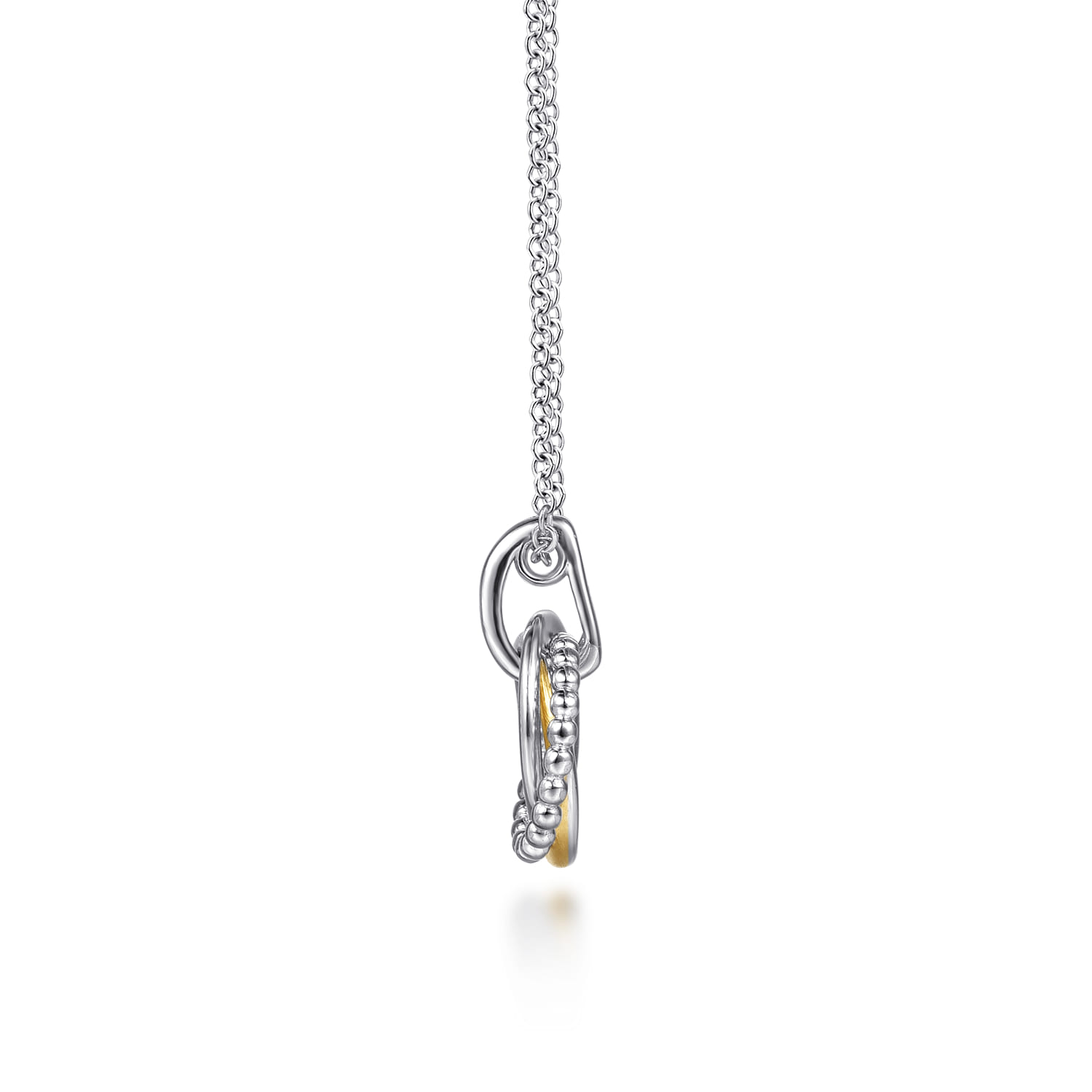 and Bujukan Interlocking Circle Door Knocker Pendant Necklace in 14K Yellow Gold, photograph 4