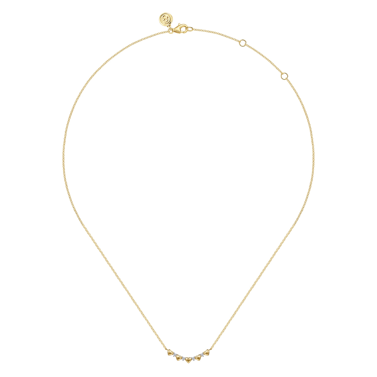Diamond and Bar Necklace in 14K Yellow Gold, photograph 2