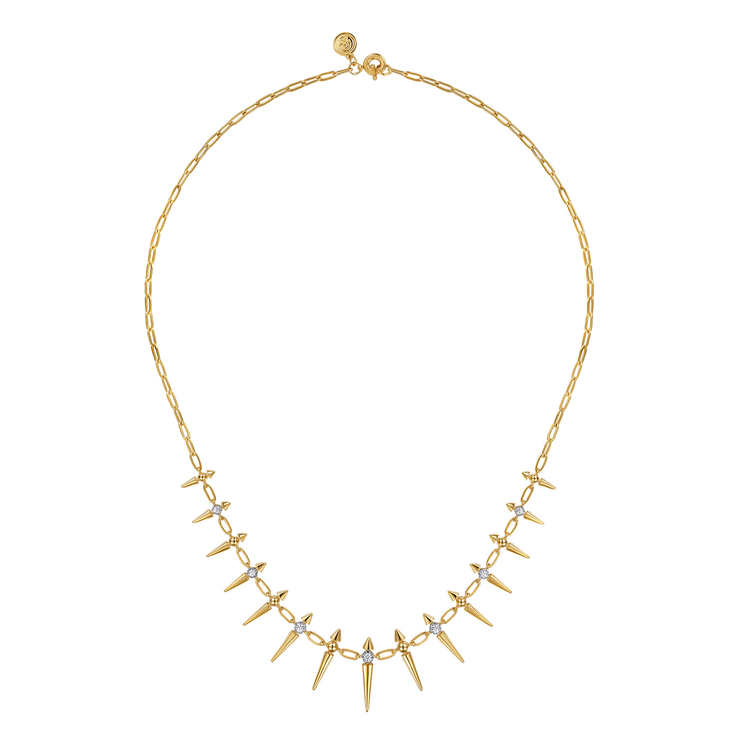 Bujukan Diamond Spike Droplet Necklace in 14K Yellow Gold, photograph 2