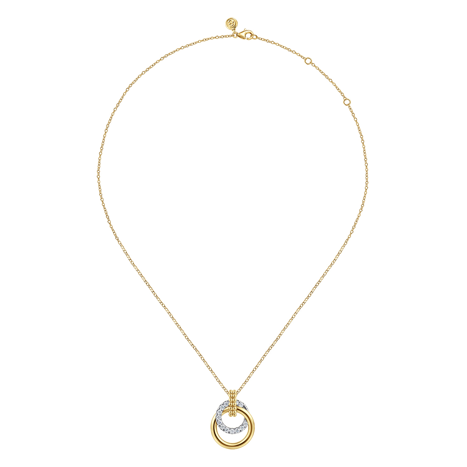 Bujukan Diamond Pendant Necklace in 14K White/Yellow Gold, photograph 2