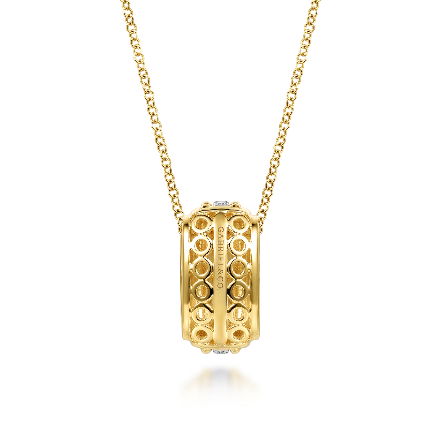 Bujukan Diamond Pendant Necklace in 14K White/Yellow Gold, photograph 2
