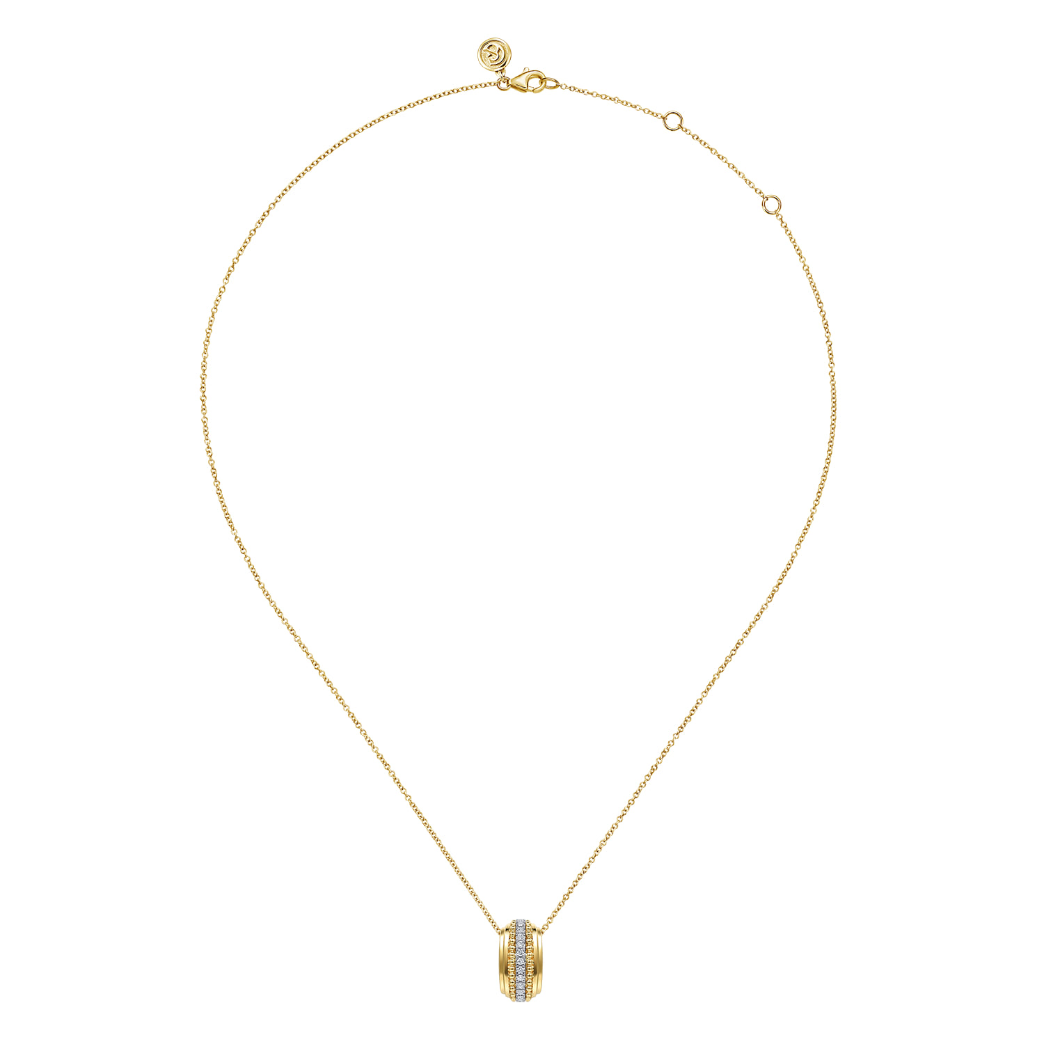 Bujukan Diamond Pendant Necklace in 14K White/Yellow Gold, photograph 3