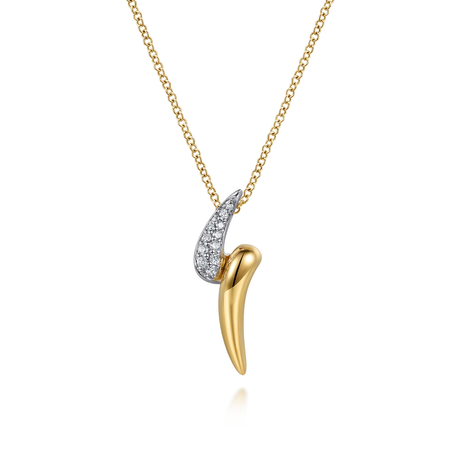 Diamond Pave Bypass Pendant Necklace