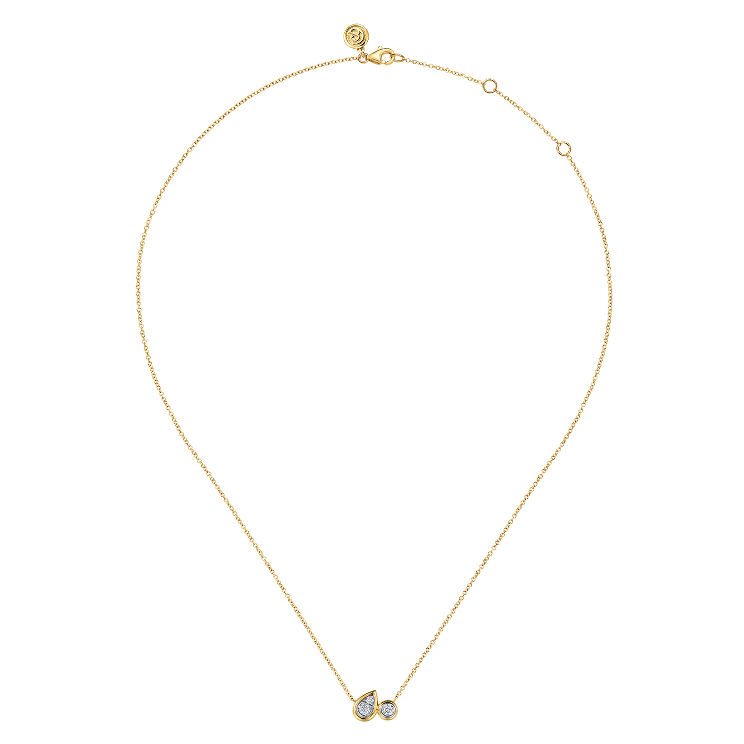 Diamond And Pendant Necklace in 14K White/Yellow Gold, photograph 2