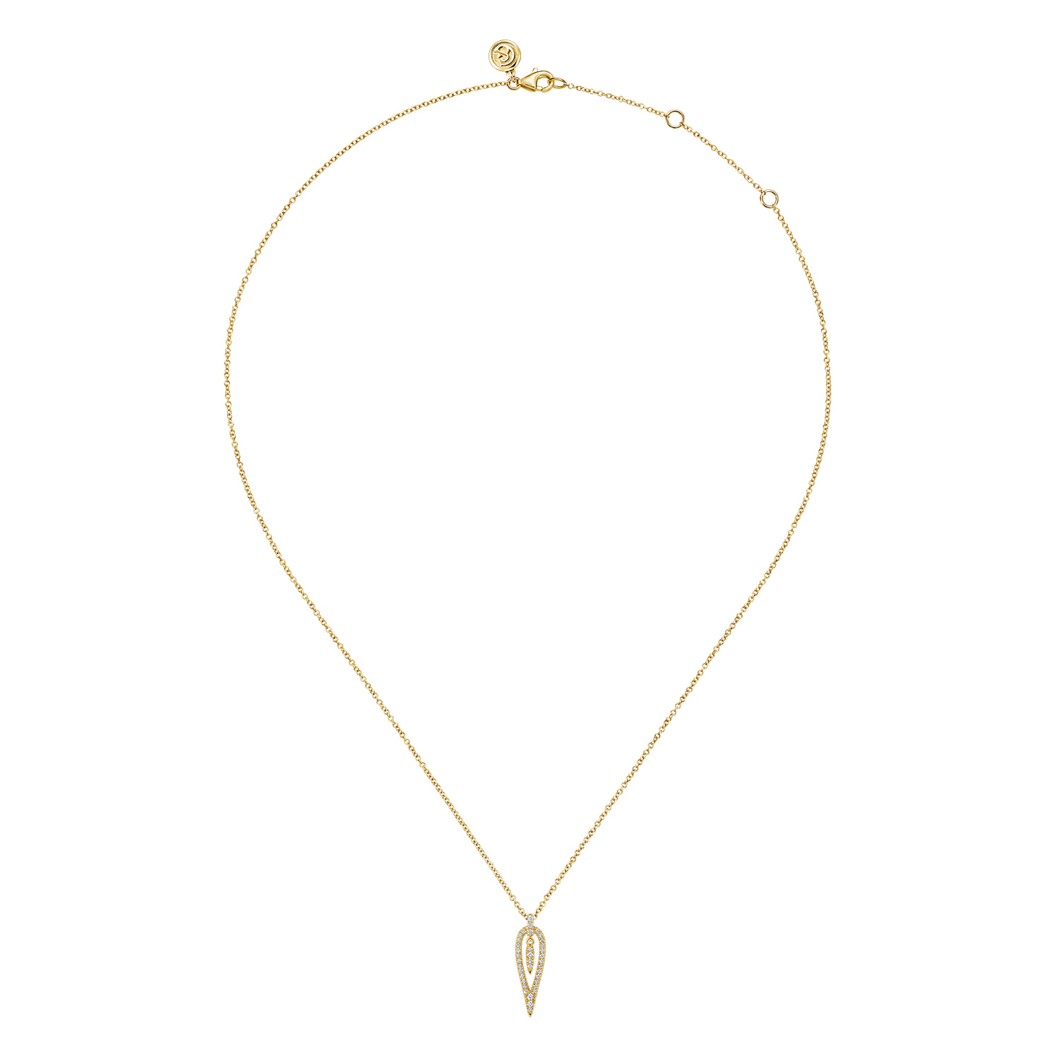 Diamond Pendant Necklace in 14K Yellow Gold, photograph 2