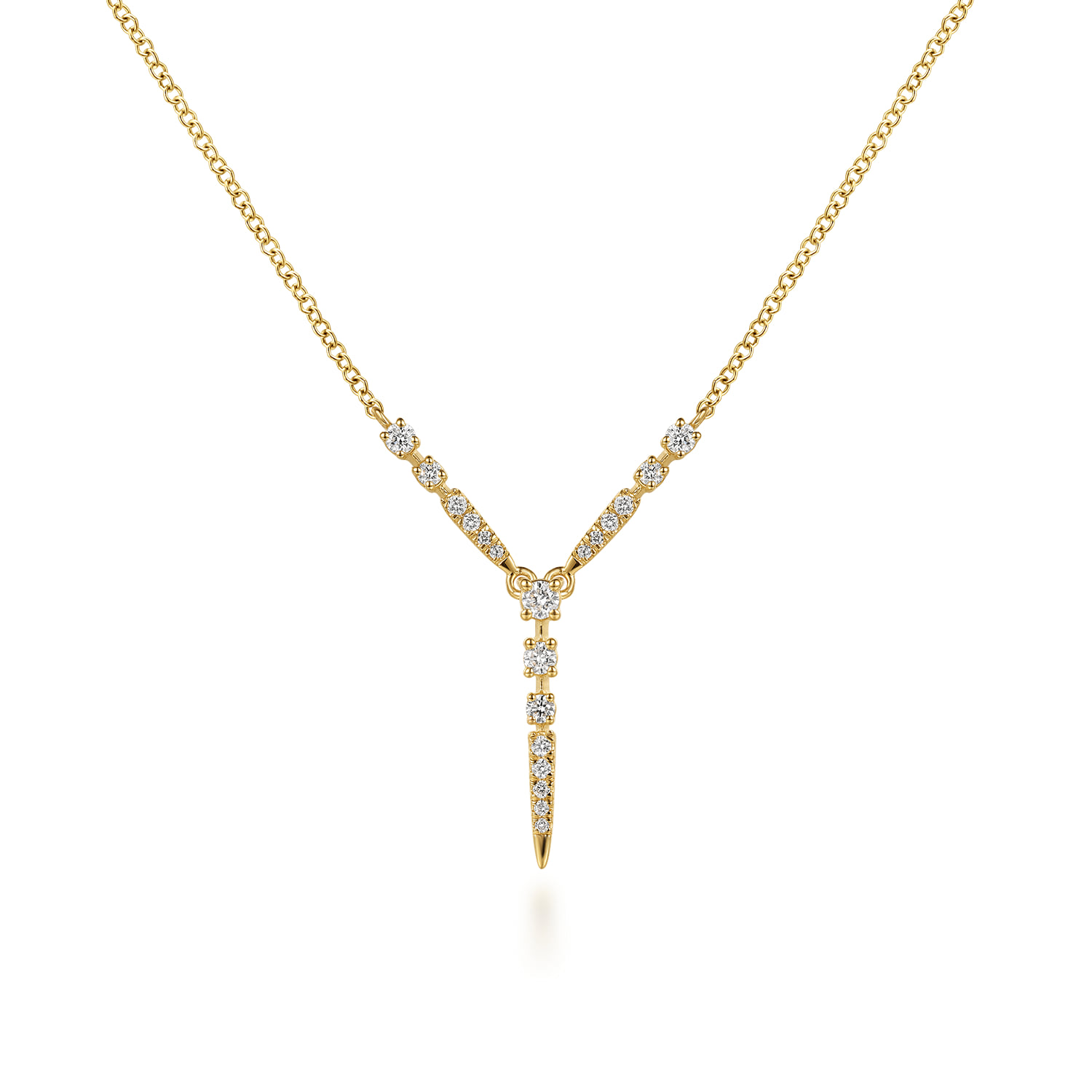 Graduating Diamond Y Spike Necklace