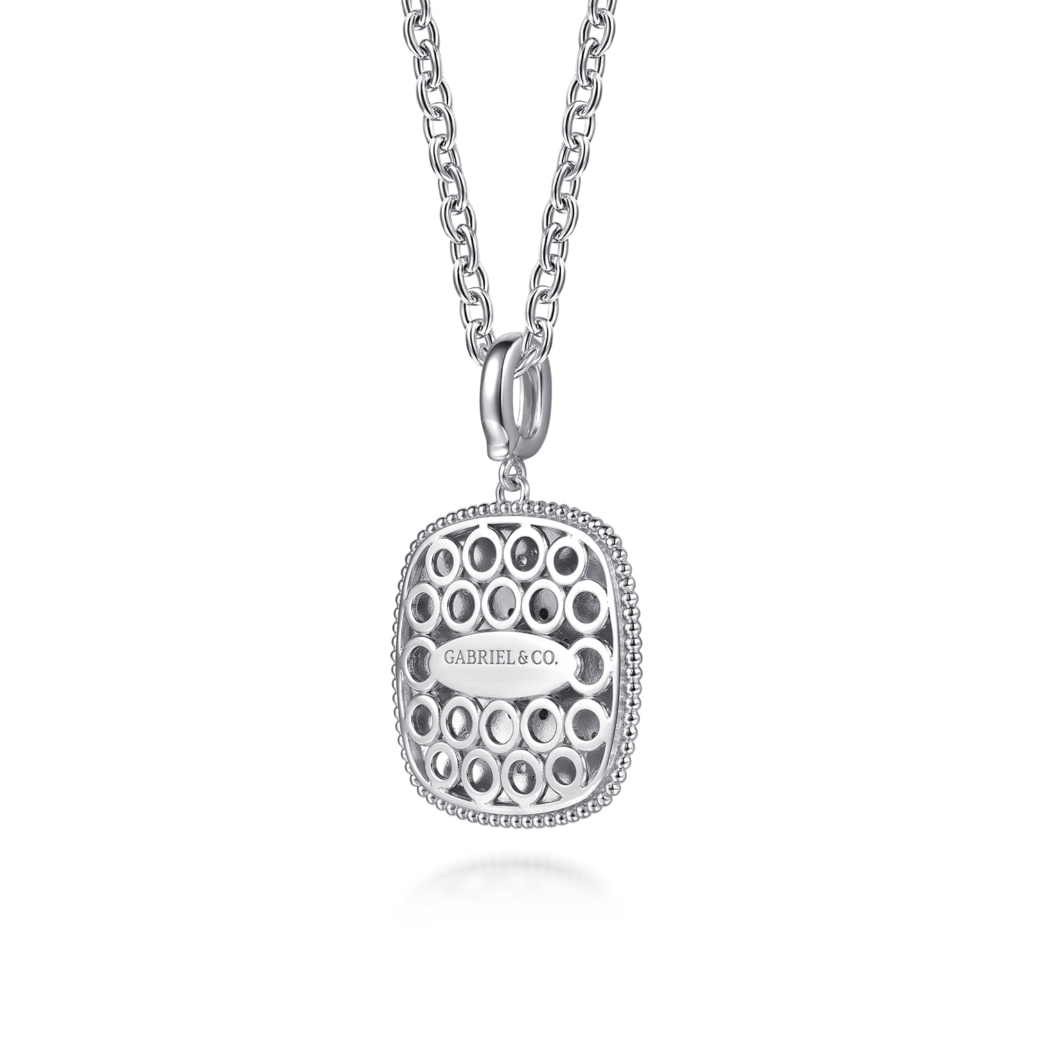 Bujukan White Sapphire and Blue Topaz Necklace with Blue and Dust Blue Enamel in Sterling Silver, photograph 2