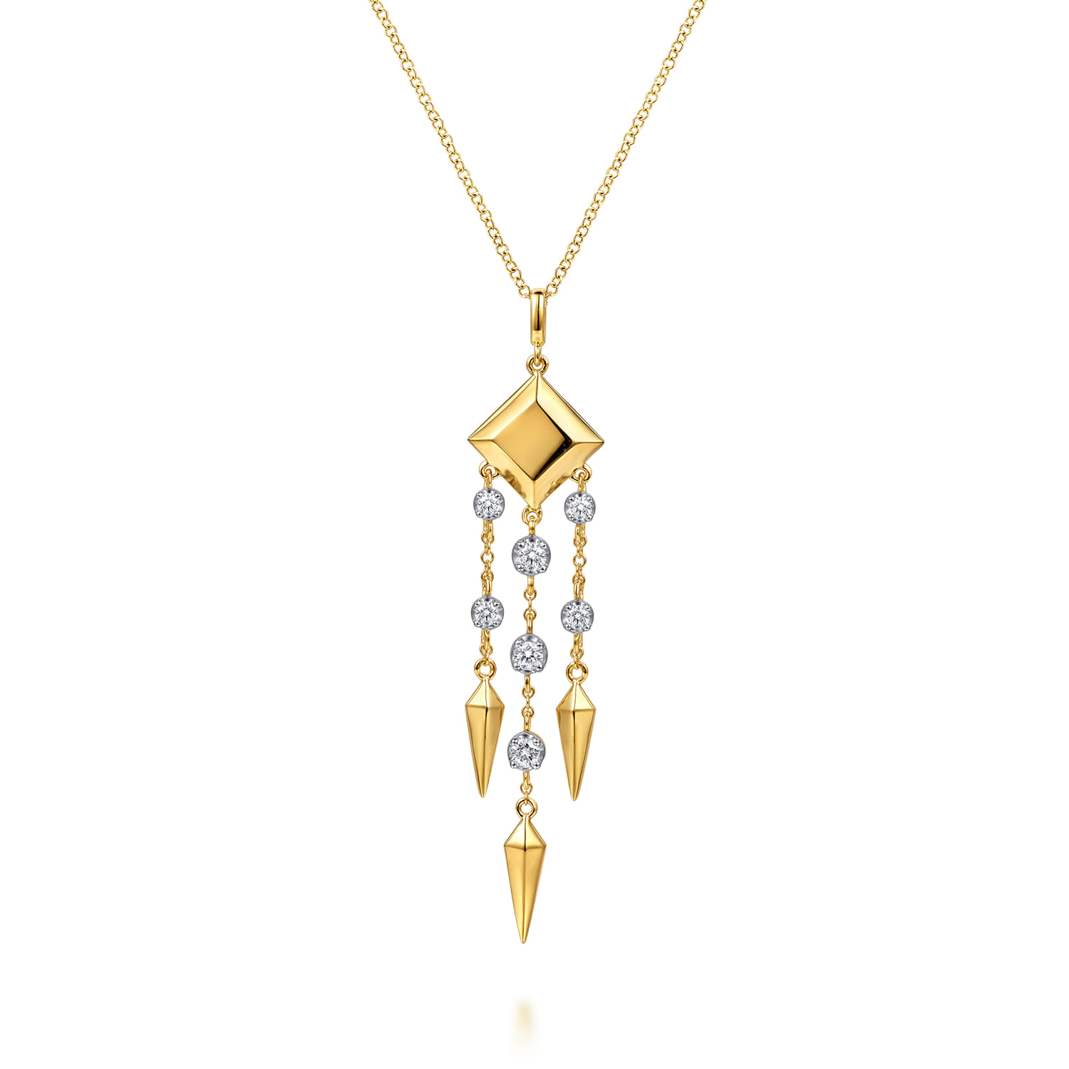 Diamond Drop Chandelier Necklace