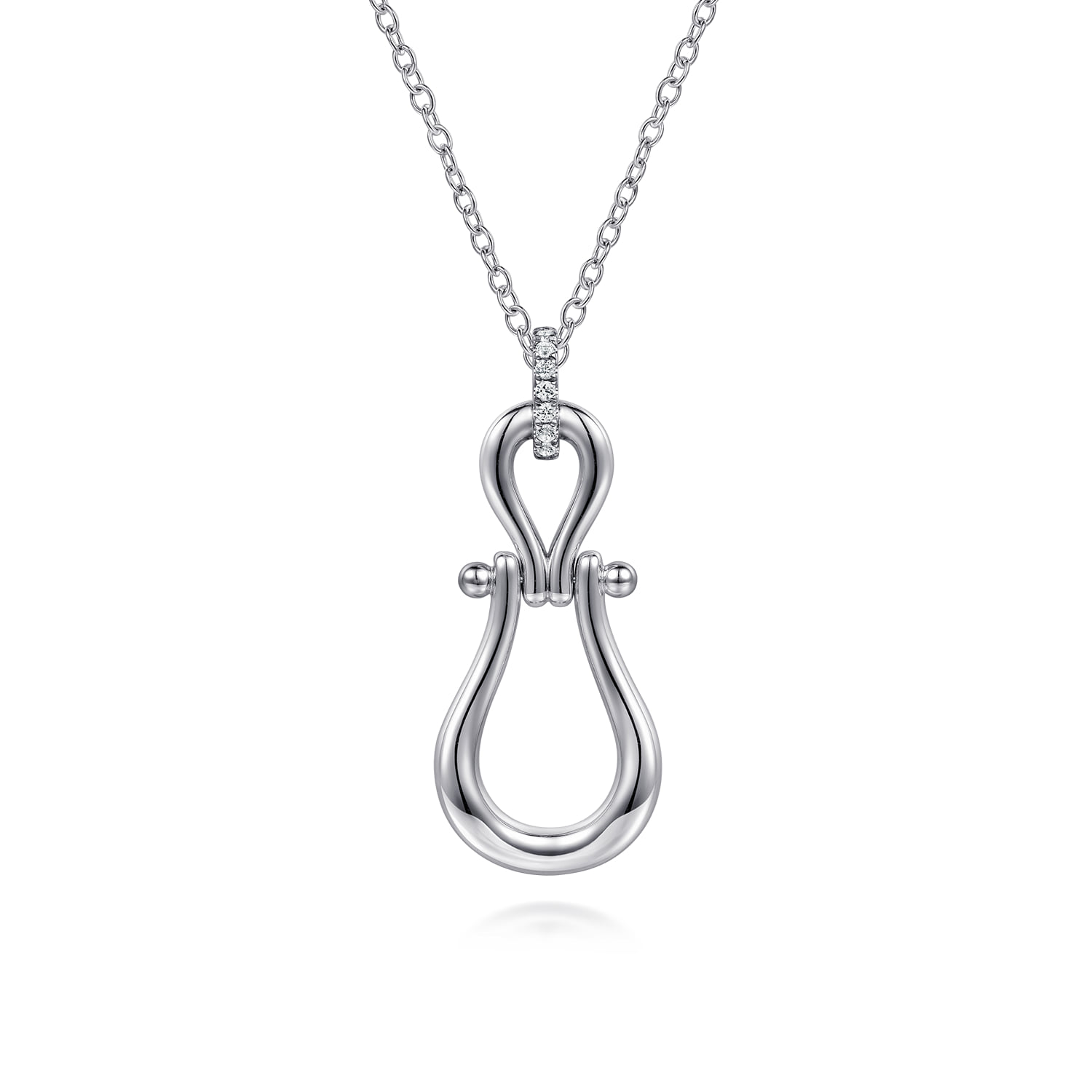Bujukan Stirrup White Sapphire Pendant Necklace