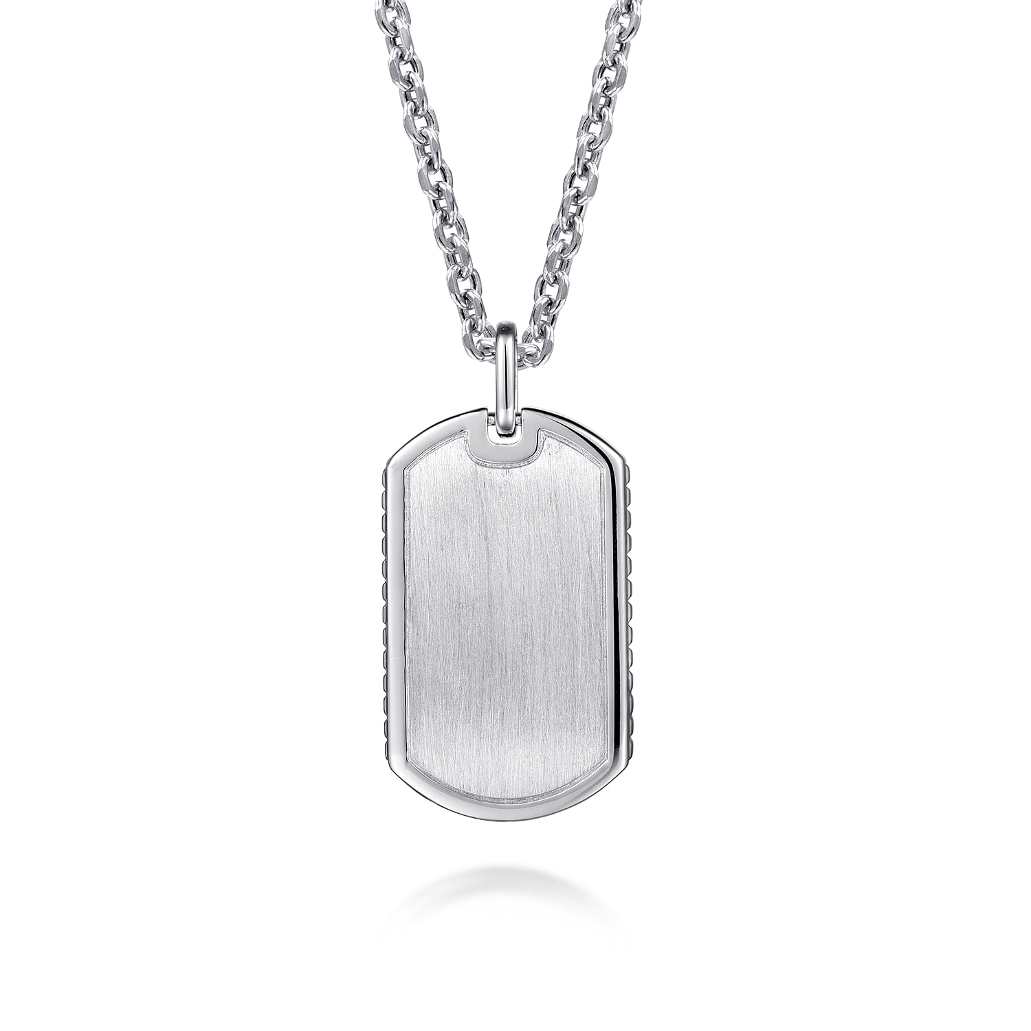 Men's Sterling Silver Playboy Iced DogTag sold Necklace