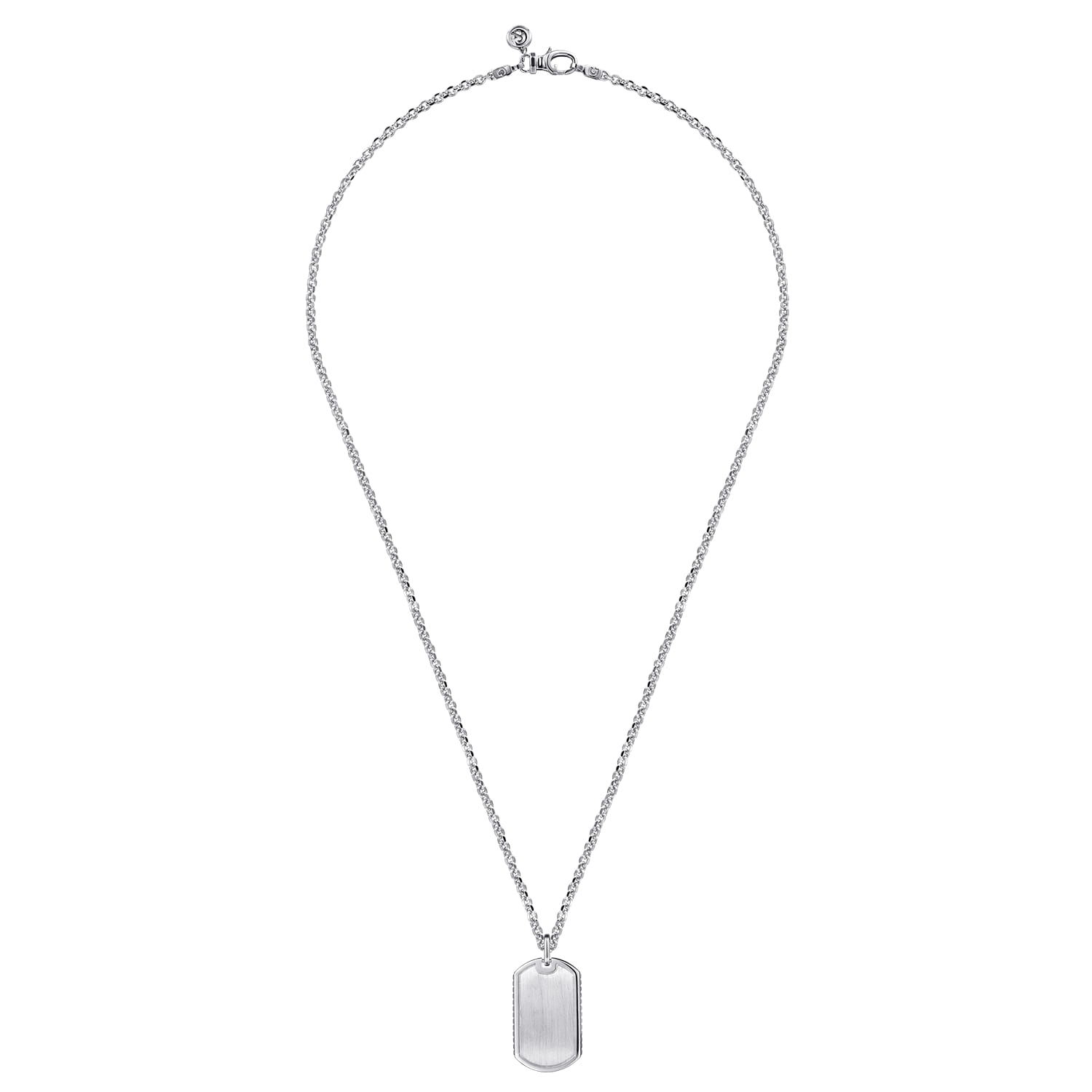 22 Inch Dog Tag Pendant Necklace in Sterling Silver, photograph 3