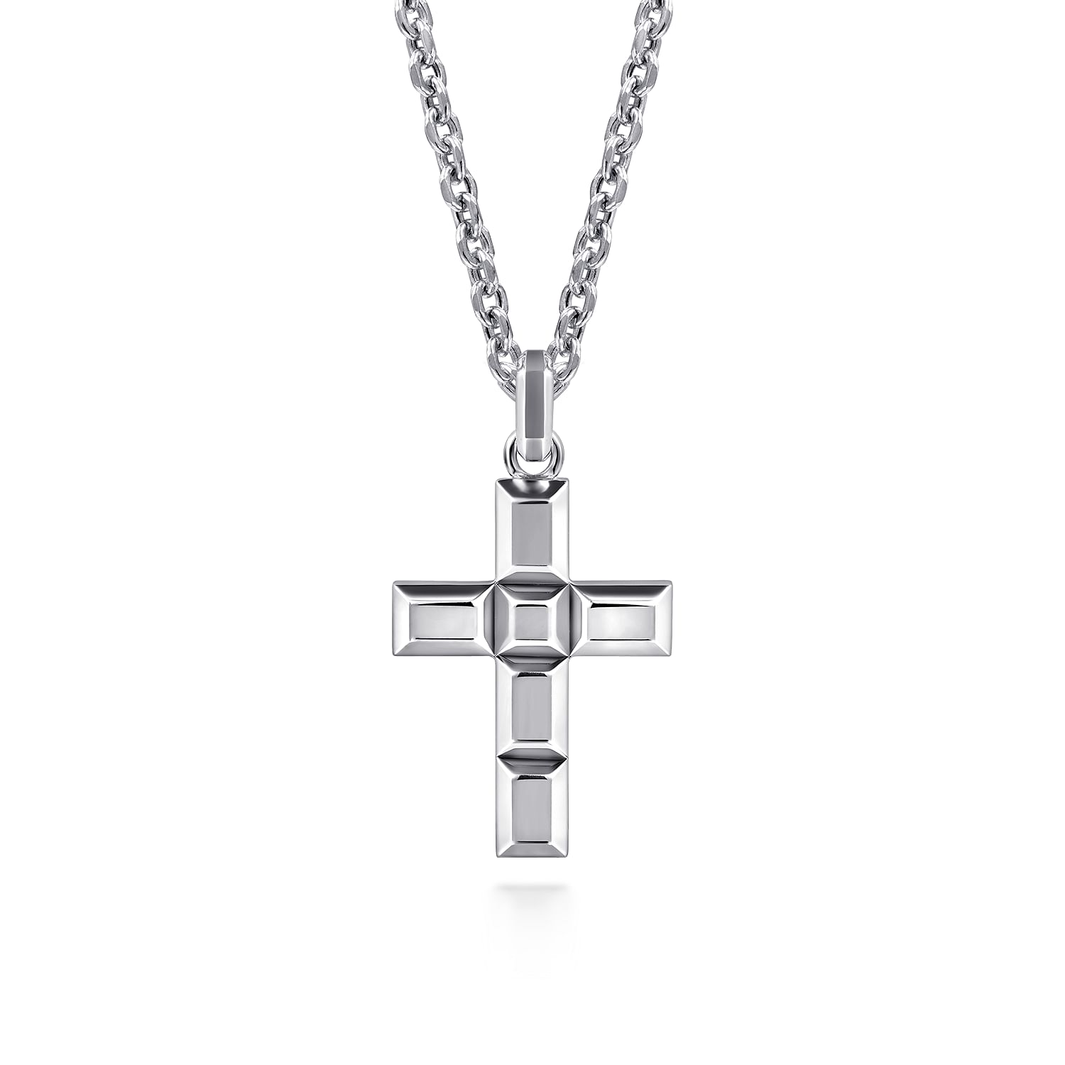 Cross Star Pendant Chain Necklace in 925 Solid Sterling Silver | gifts for Men Women | chrome cross jewelry womens mens necklaces store chains