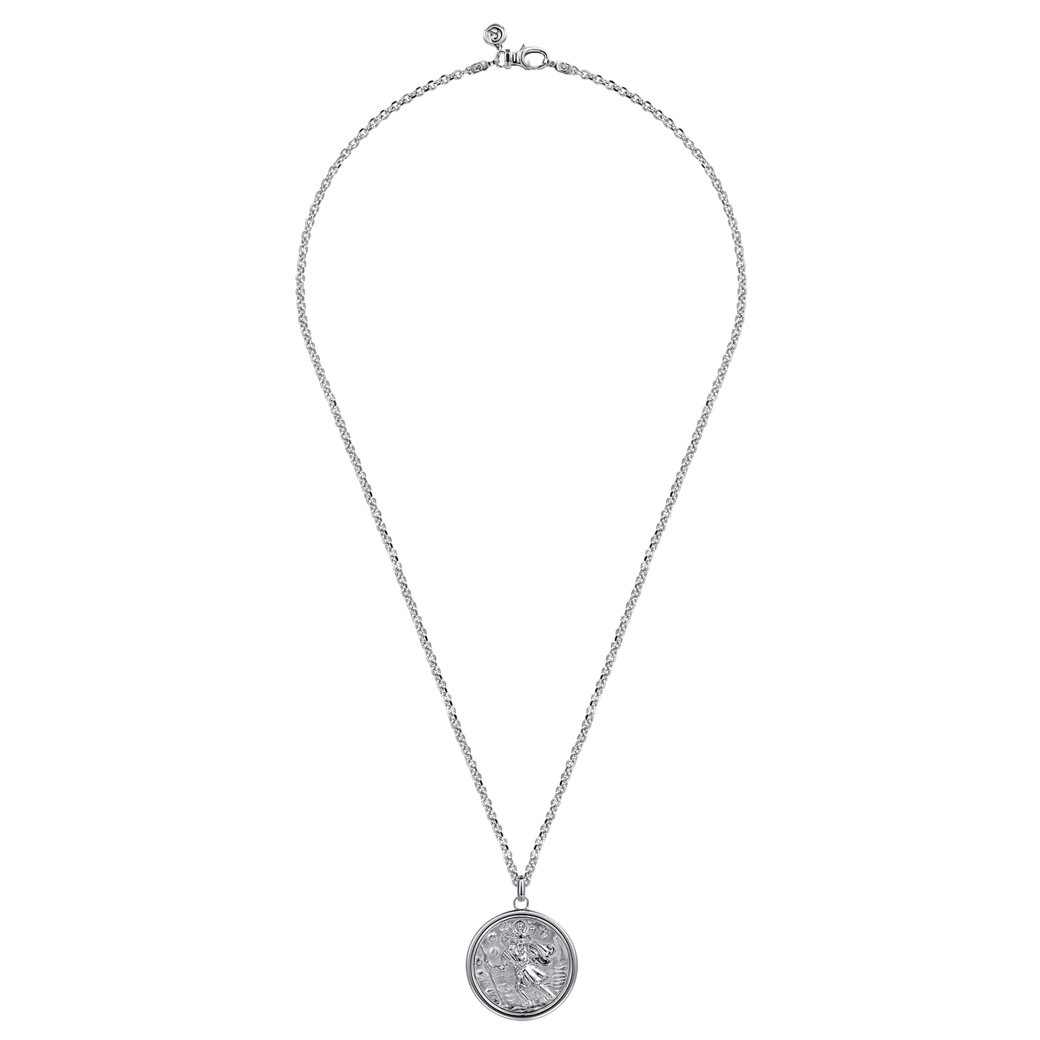 22 Inch St. Christopher Protect US Pendant Necklace in Sterling Silver, photograph 3