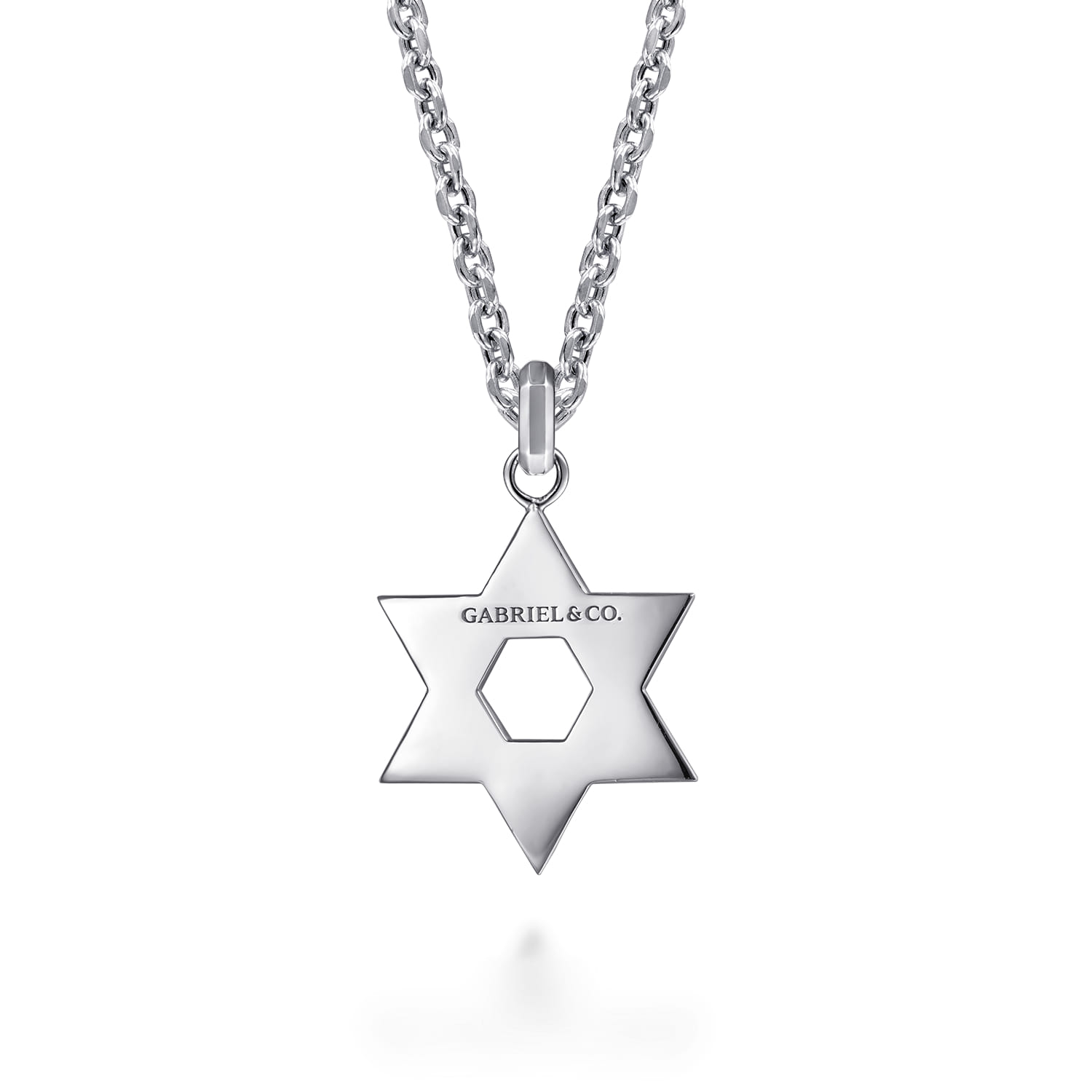 Star of David Pendant Necklace in Sterling Silver, photograph 2