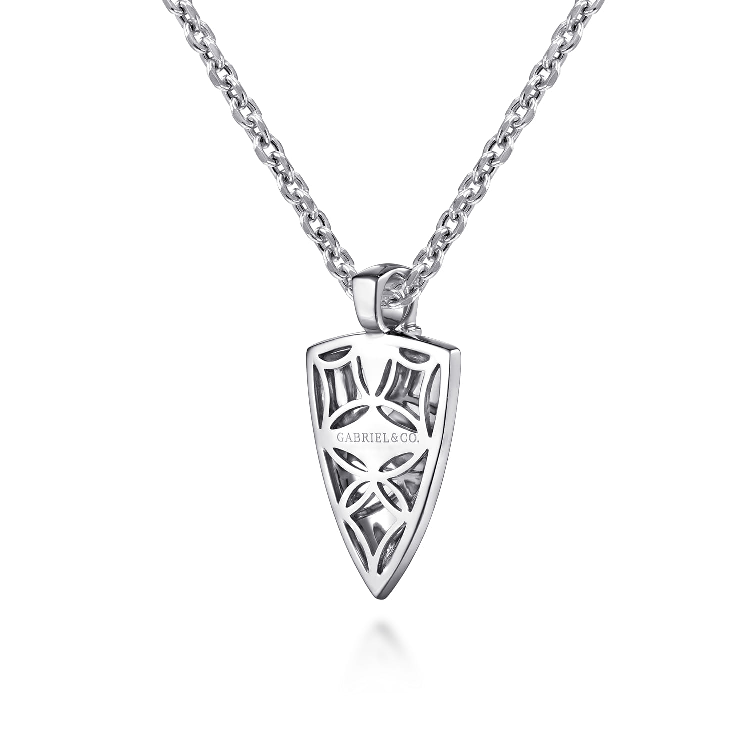 22 Inch Wheat Arrowhead Pendant Necklace in Sterling Silver, photograph 2