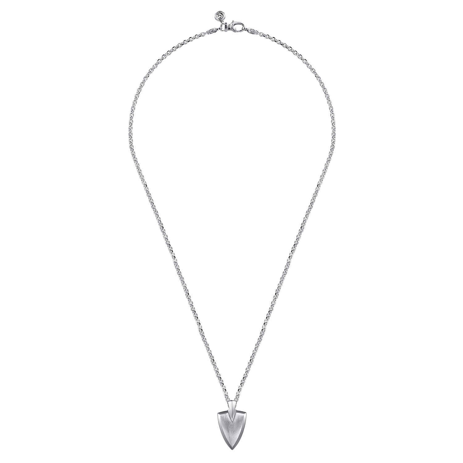 22 Inch Wheat Arrowhead Pendant Necklace in Sterling Silver, photograph 3