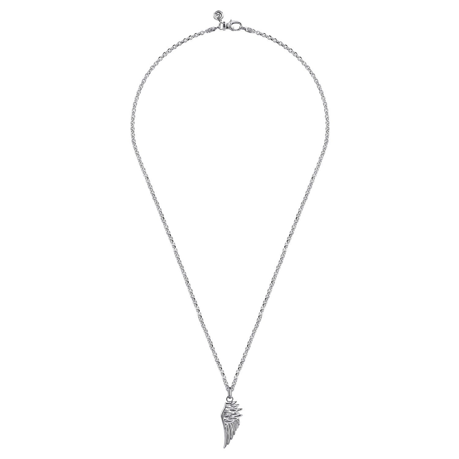 22 Inch Wing Pendant Necklace in Sterling Silver, photograph 3
