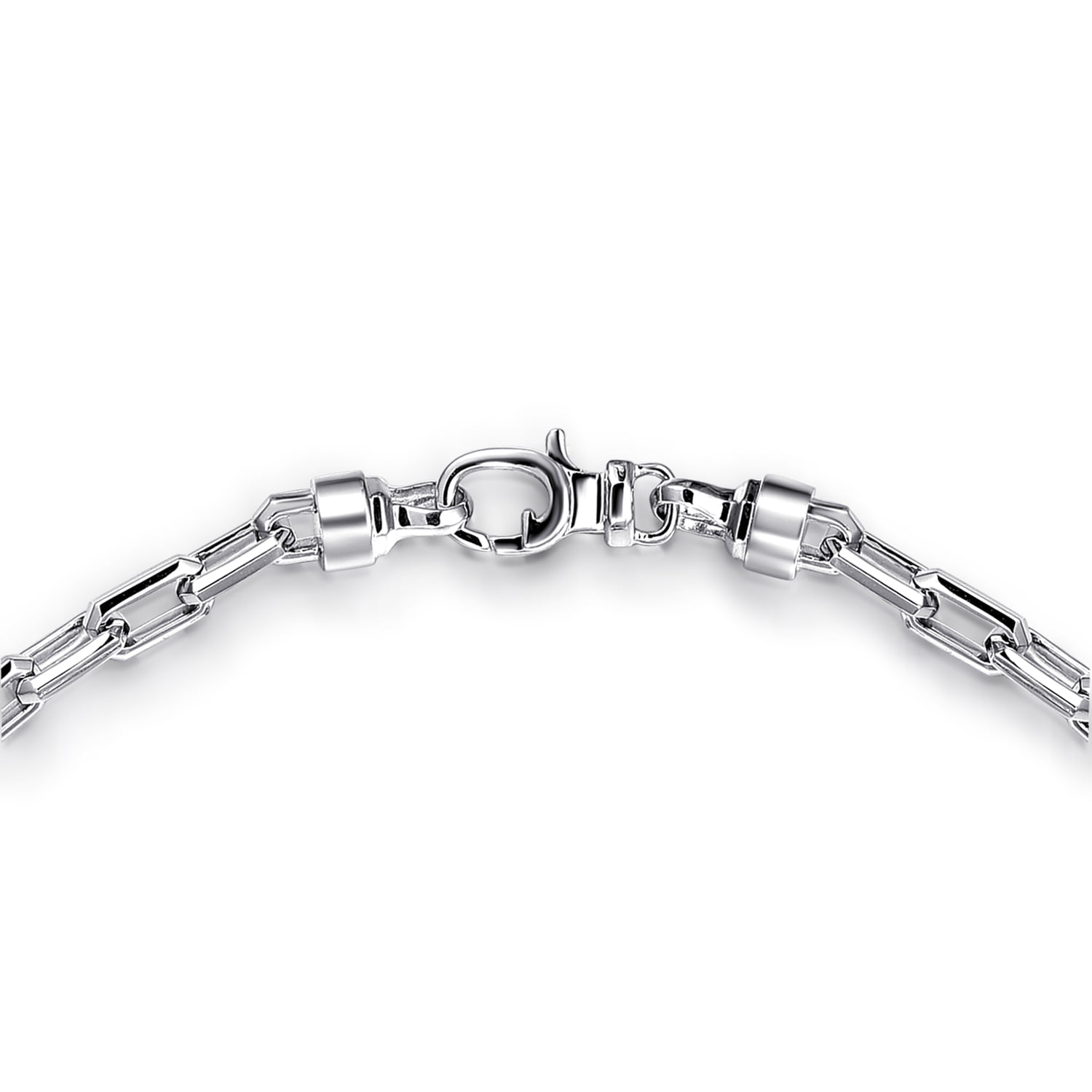 22 Inch 4.2mm Men's Solid Figaro Link Chain Necklace in Sterling Silver, photograph 3