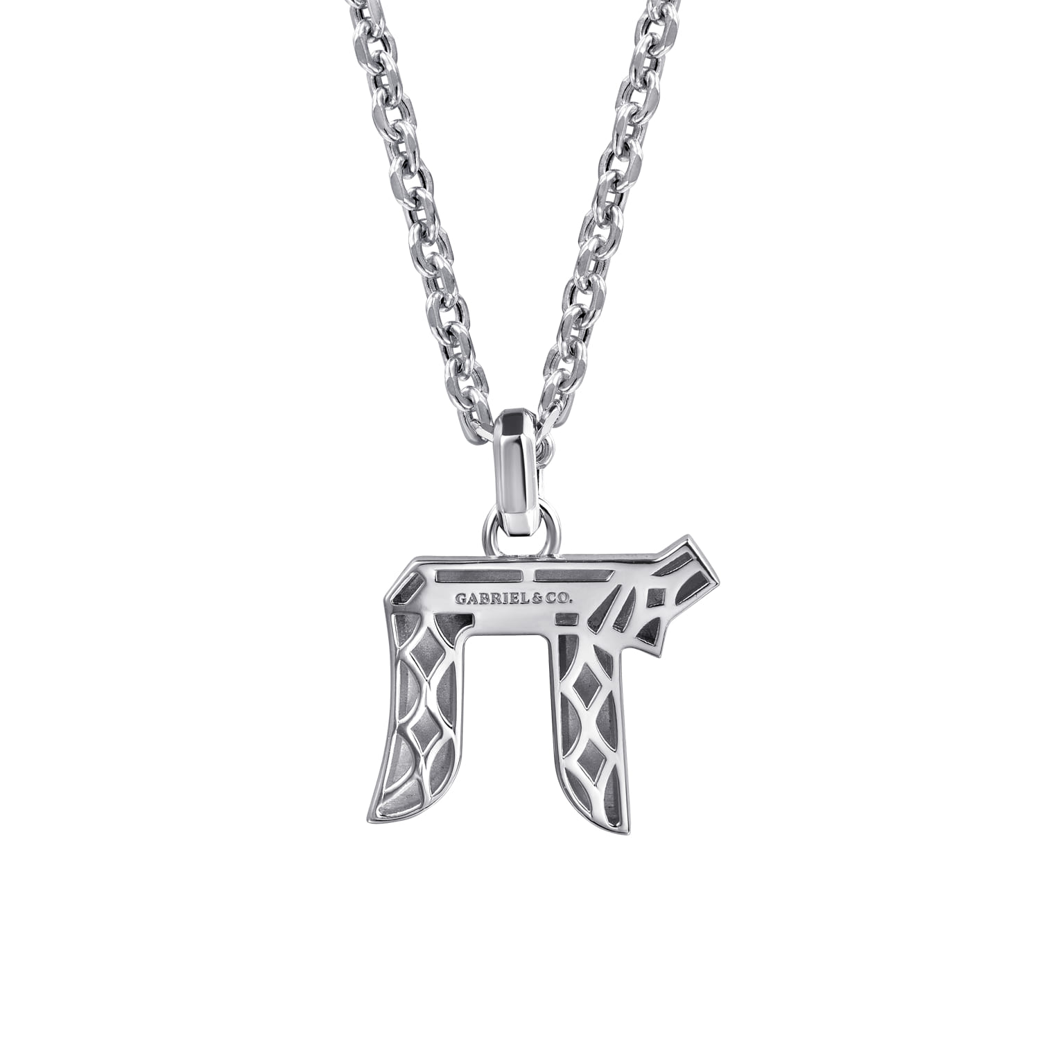 Chai Pendant Necklace in Sterling Silver, photograph 2