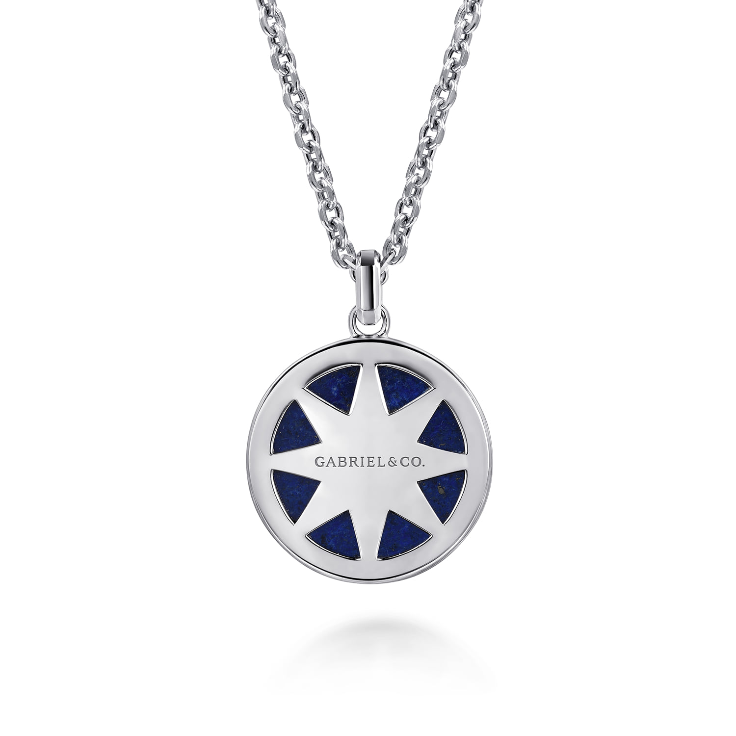 22 Inch Star of David Lapis Pendant Necklace in Sterling Silver, photograph 2