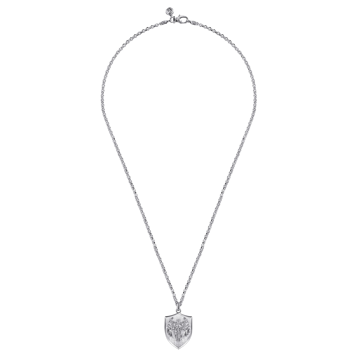 22 Inch St. Michael Dog Tag Pendant Necklace in Sterling Silver, photograph 3