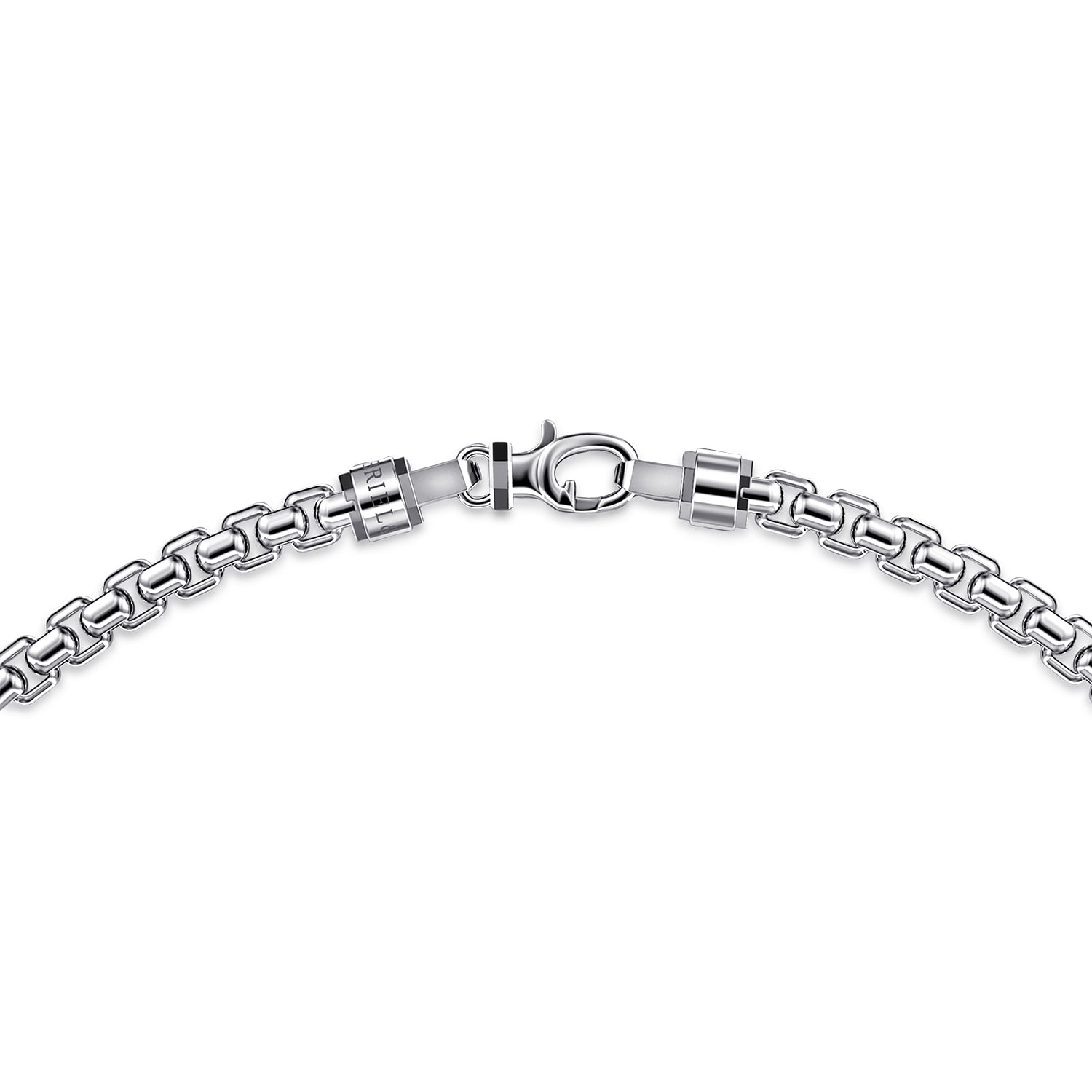 22 Inch 5mm Men's Solid Box Chain Necklace in Sterling Silver, photograph 3