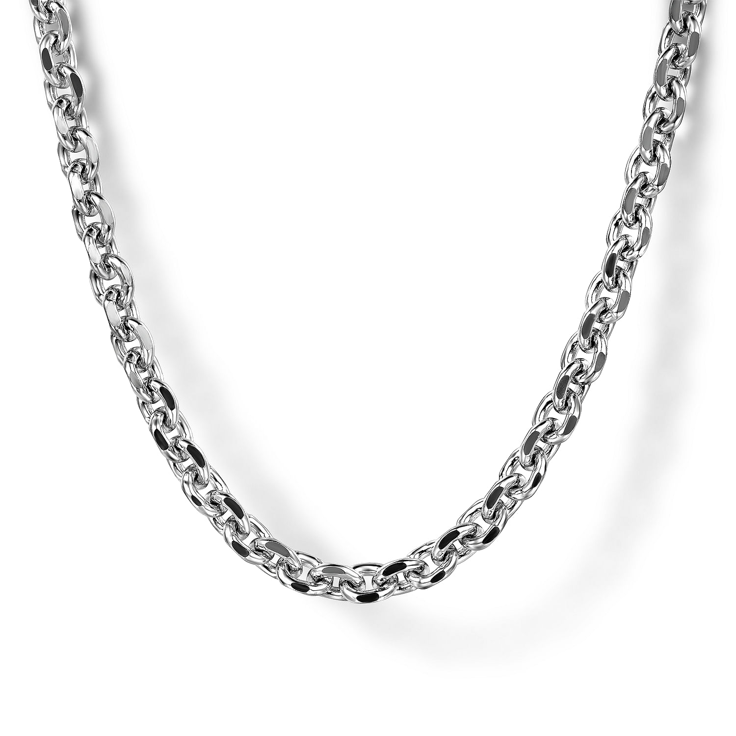 20 Inch 925 Sterling Silver Solid Men's Link Chain Necklace @ $370. Shop  Men Necklaces | Gabriel & Co.